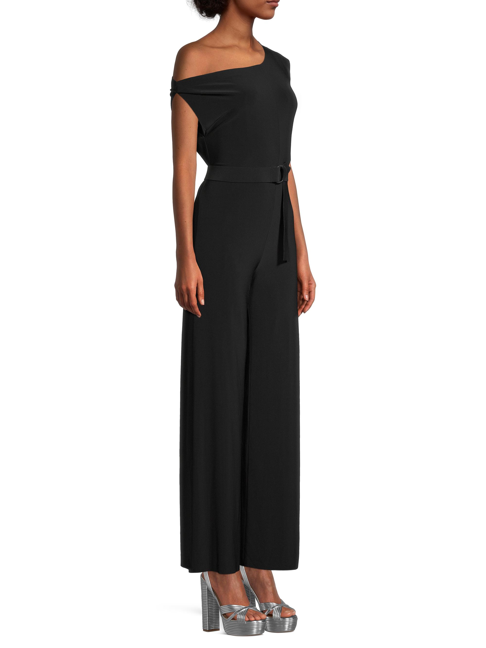 Norma Kamali Asymmetric Drop-Shoulder Wide-Leg Jumpsuit | Saks