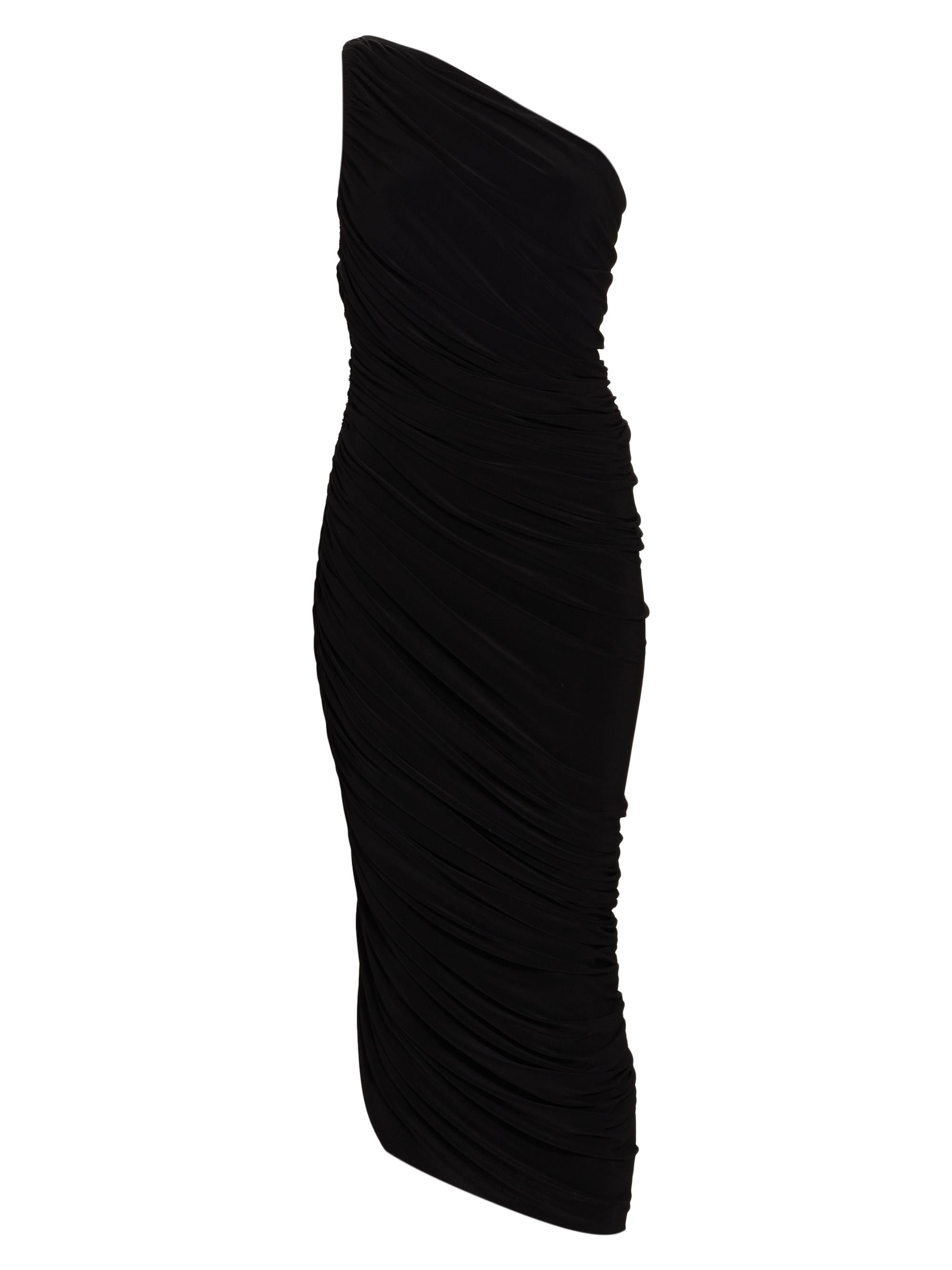 Norma Kamali Women's Diana Ruched One-Shoulder Gown - Black