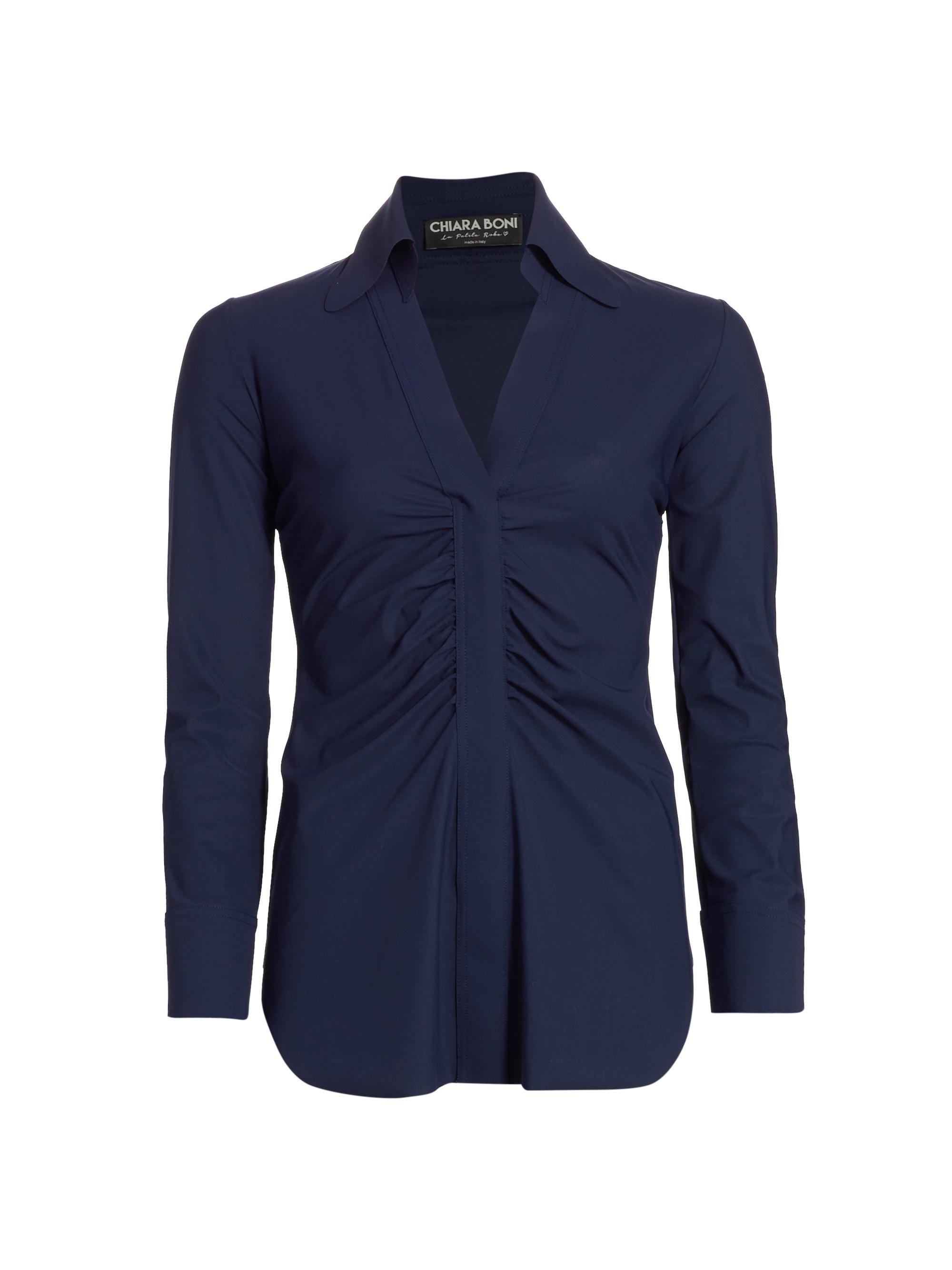 Chiara Boni La Petite Robe Women's Shohreh Ruched Top - Navy | Thumbnail 8
