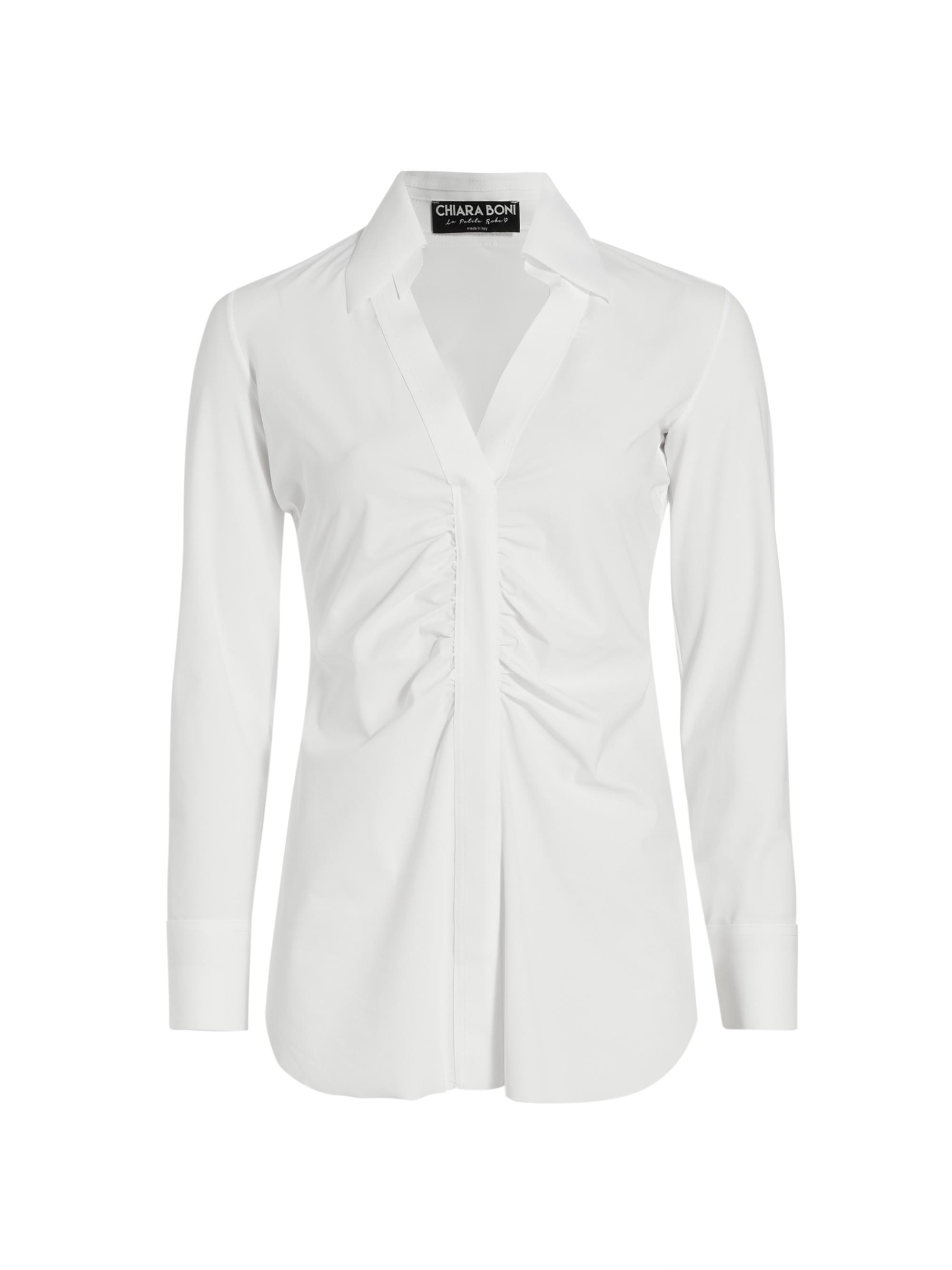 Chiara Boni La Petite Robe Women's Shohreh Ruched Top - White | Thumbnail 8