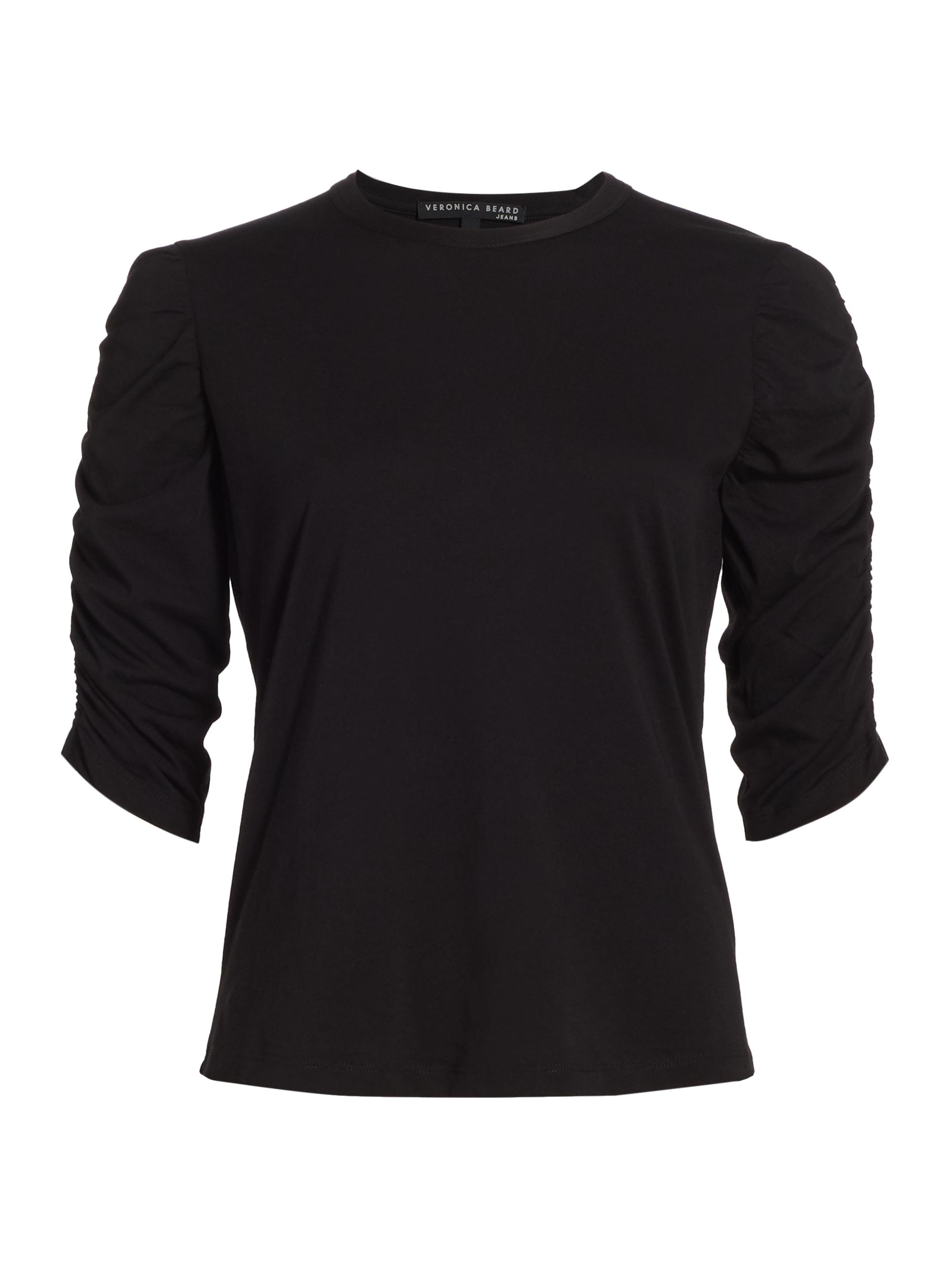 Veronica Beard Waldorf Ruched-Sleeve T-Shirt | Saks Fifth Avenue