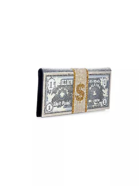Judith Leiber Stacks of Cash Billions Crystal Covered Clutch Purse