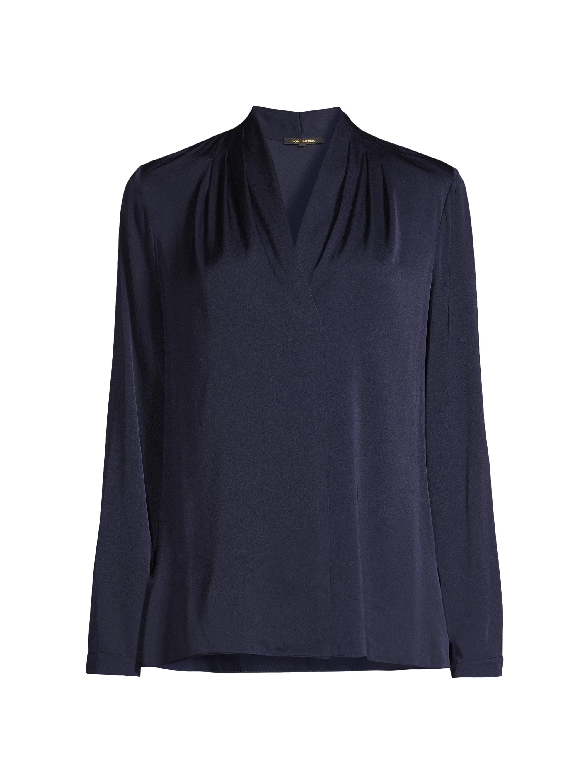 Kobi Halperin Women's Nellie Silk-Satin Blouse - Midnight Blue