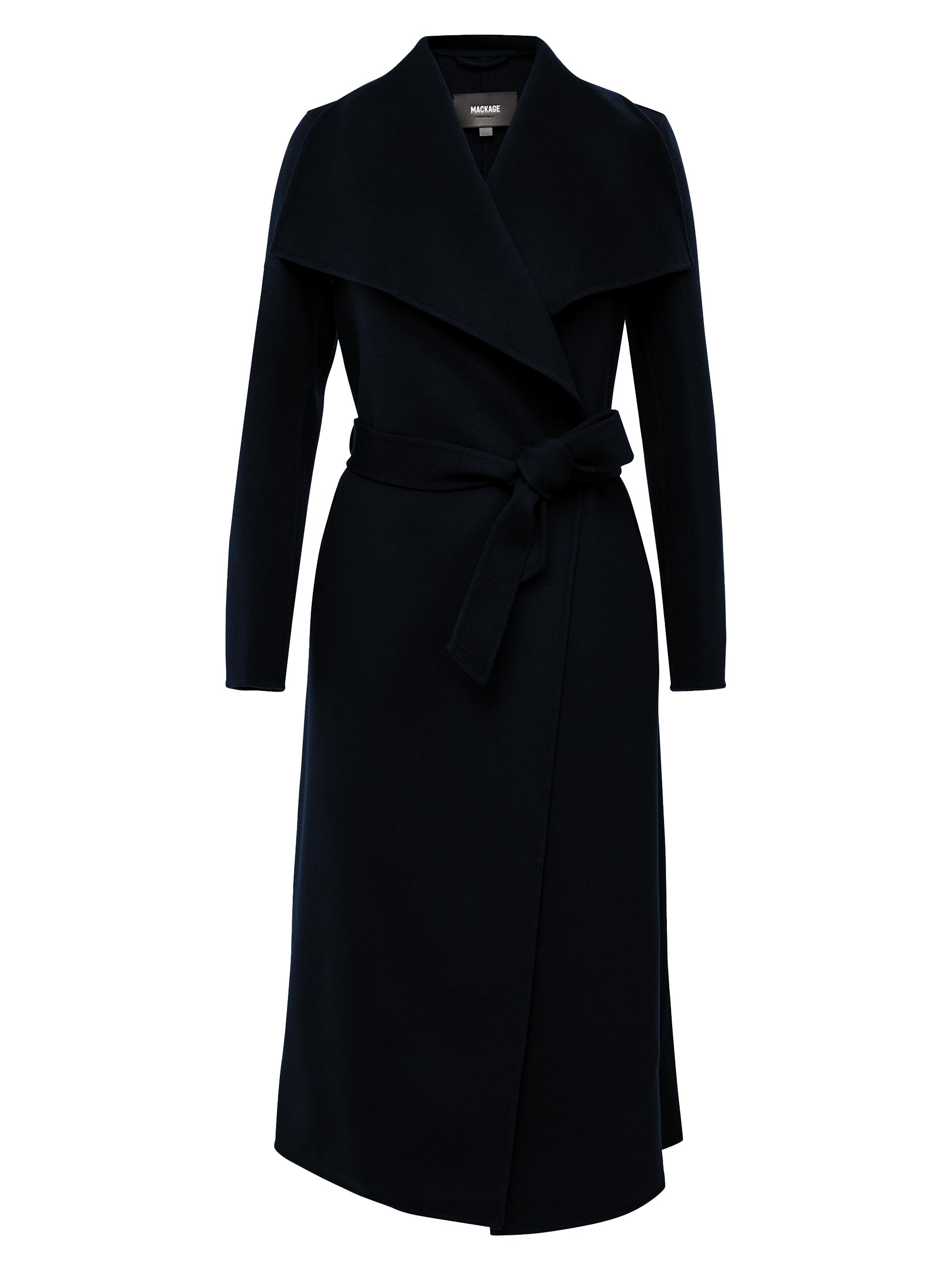 Theory wool-cashmere belted-waist coat - Black