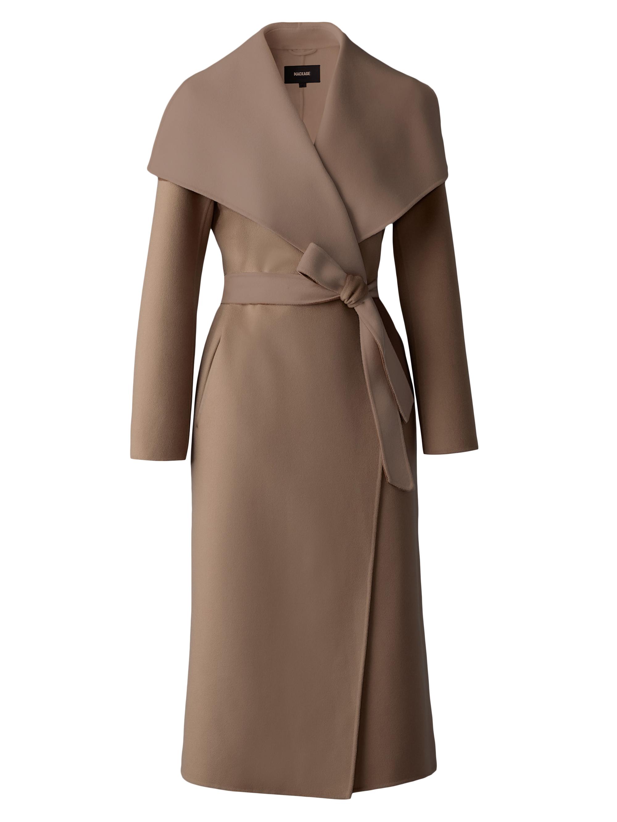 Mackage Women's Belted Light Wool Coat - Light Camel
