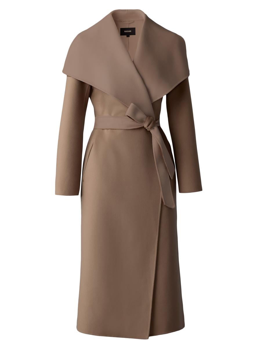 Mackage Women's Belted Light Wool Coat In Brown