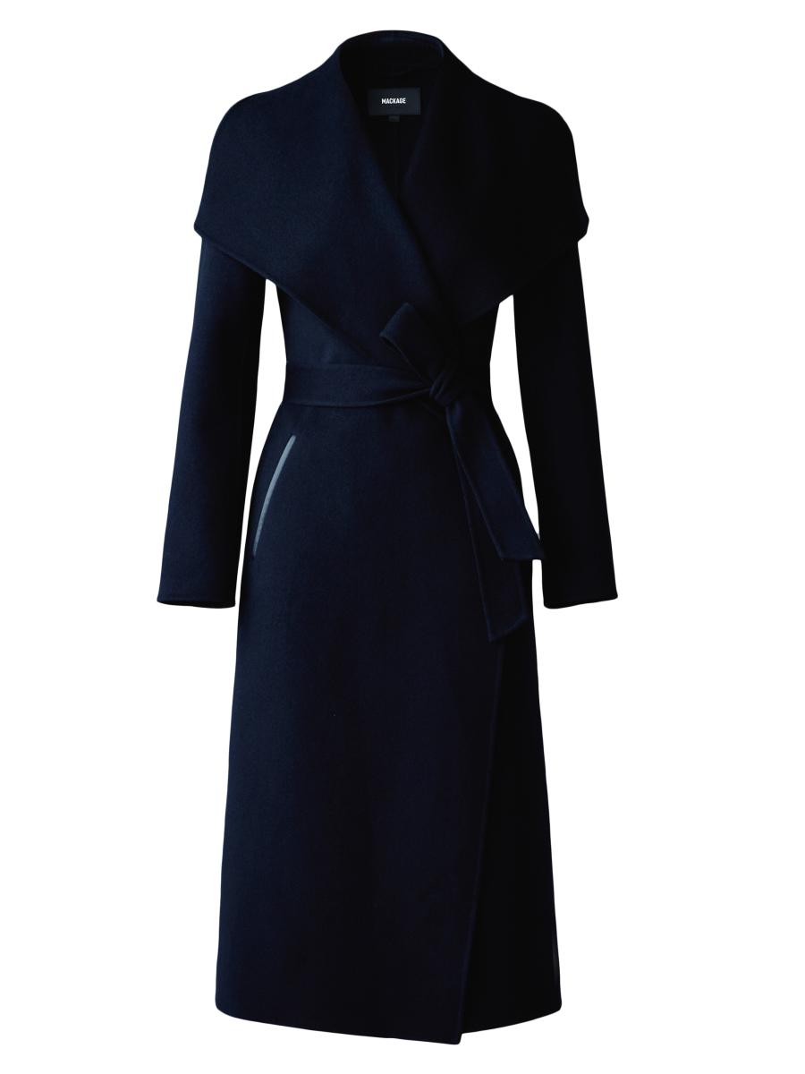 Mackage Women's Belted Light Wool Coat In Blue