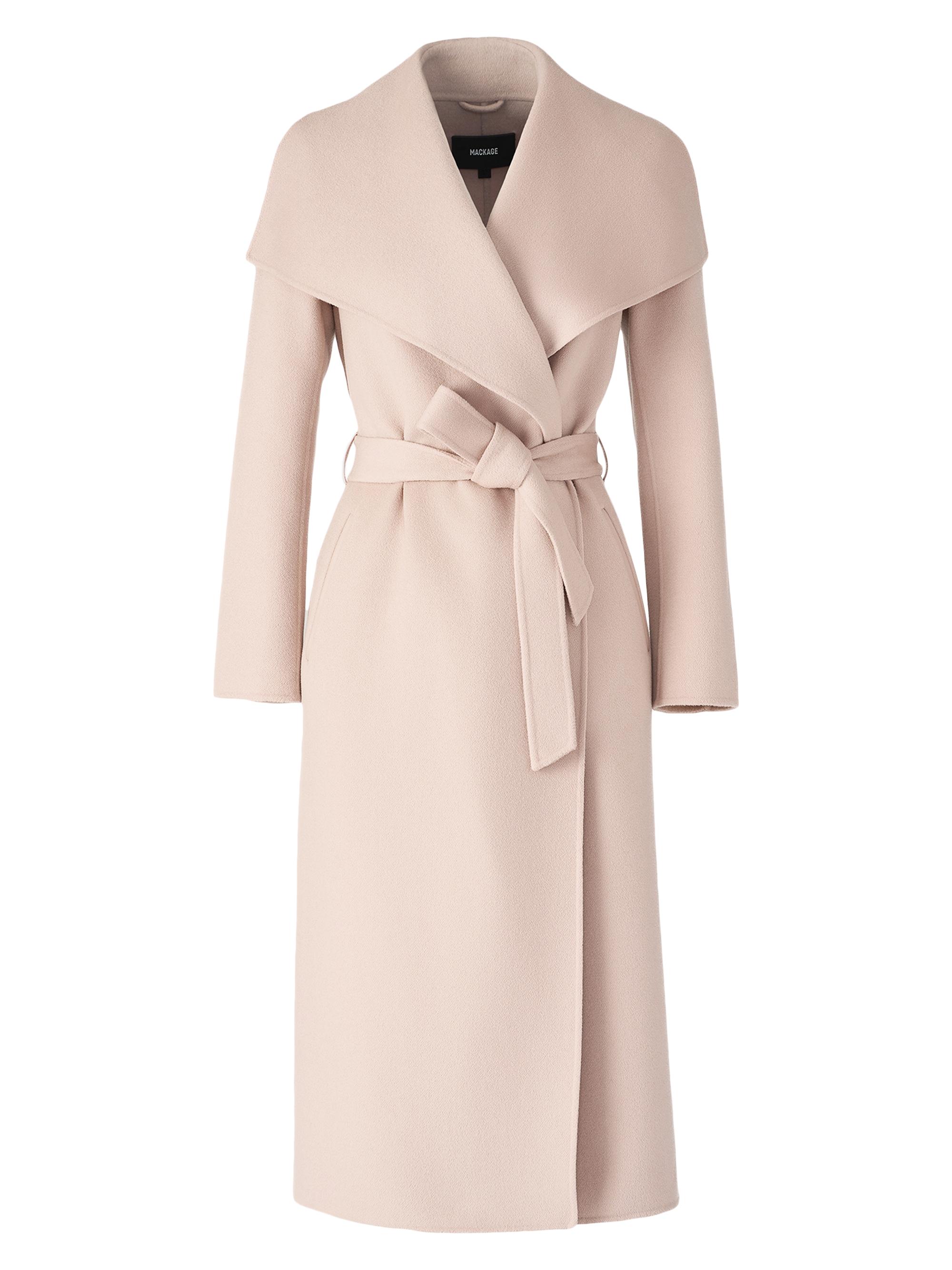 Mackage Women's Belted Light Wool Coat - Sepia Rose