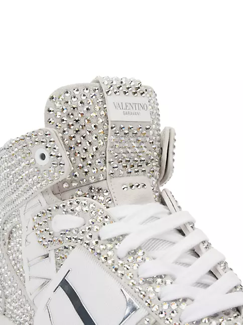 Luxury Brand Diamonds Crystal Red Bottoms High Tops Tennis Shoes