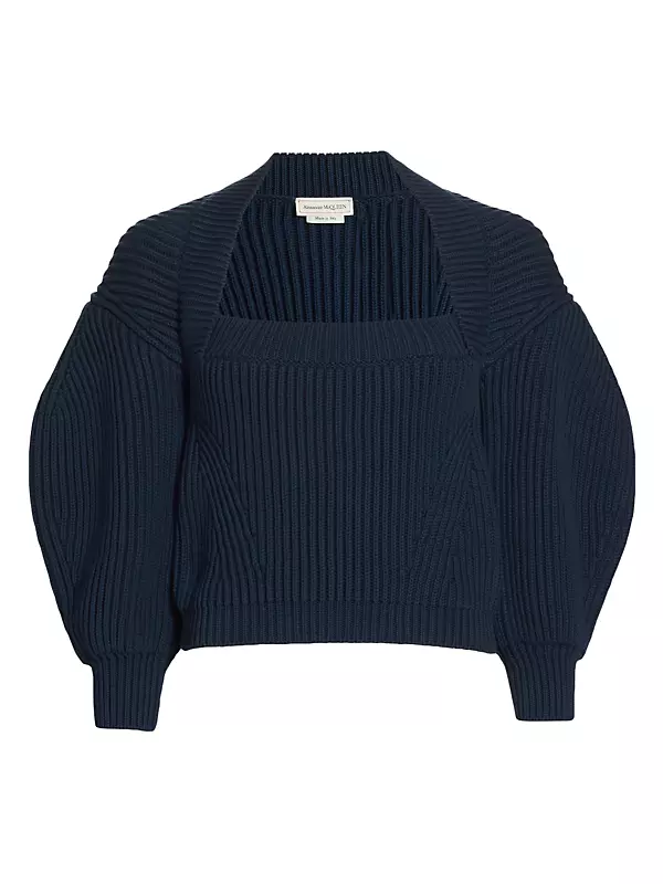 Puff Sleeve Squareneck Pullover