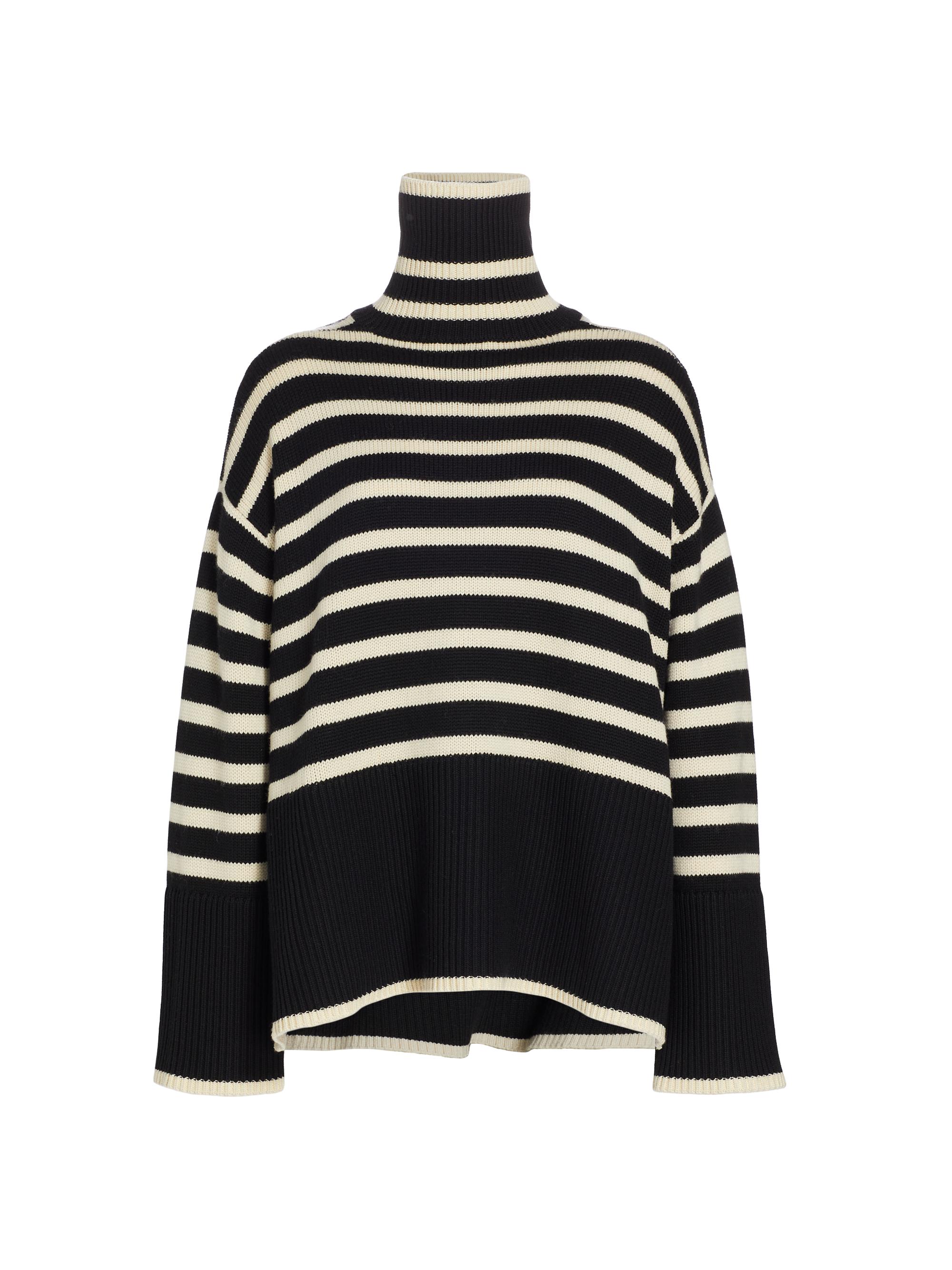 Toteme Women's Signature Stripe Turtleneck Sweater - Black Stripe