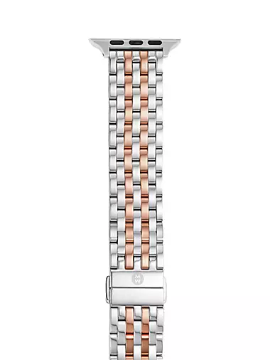 Apple® Watch 18K Rose Goldplated & Stainless Steel Bracelet Strap/38/40/41 & 42/44/45/49MM