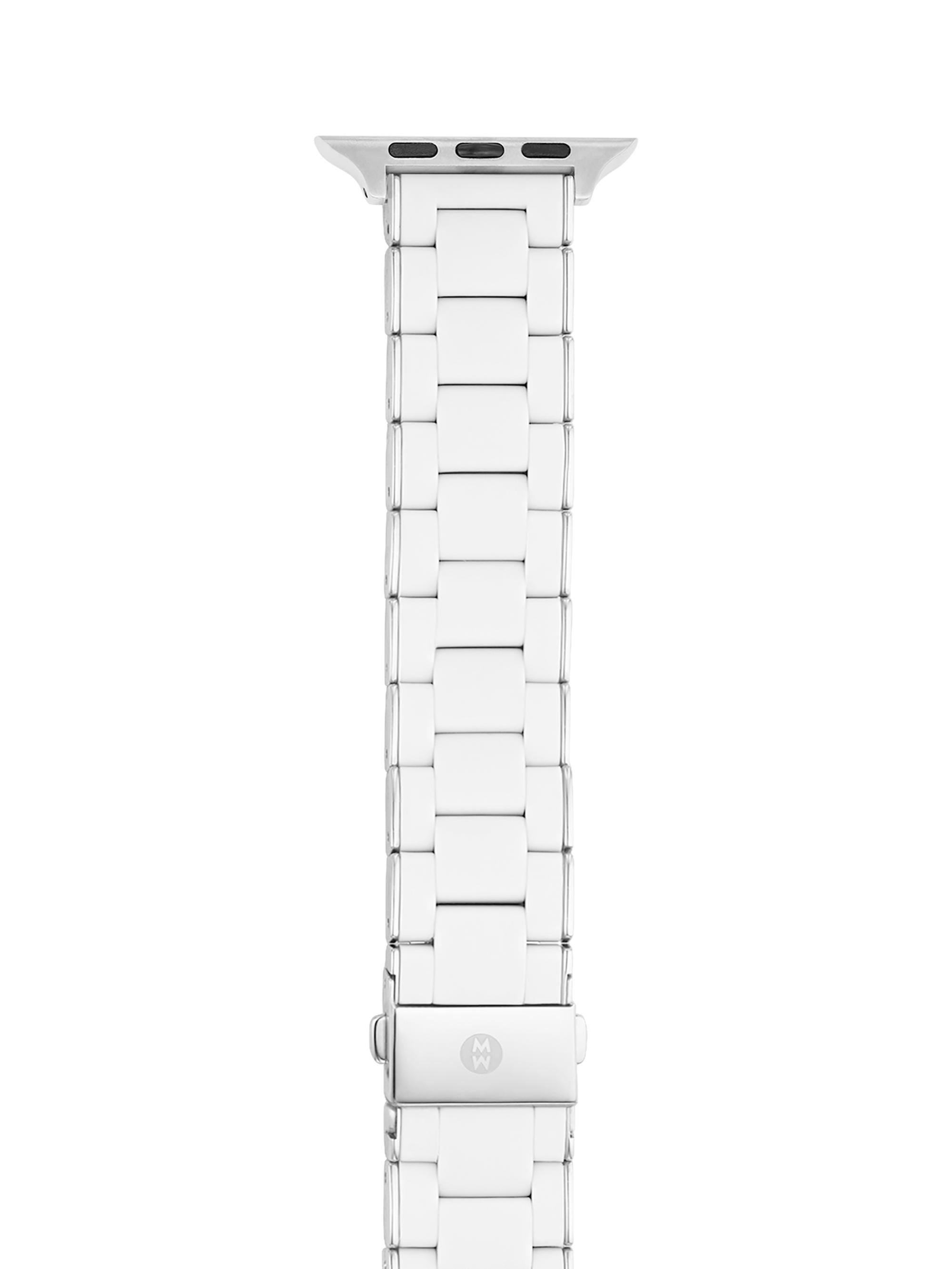 Michele Women's Apple Watch Stainless Steel & Silicone Bracelet Strap/38/40/41 & 42/44/45/49MM - White