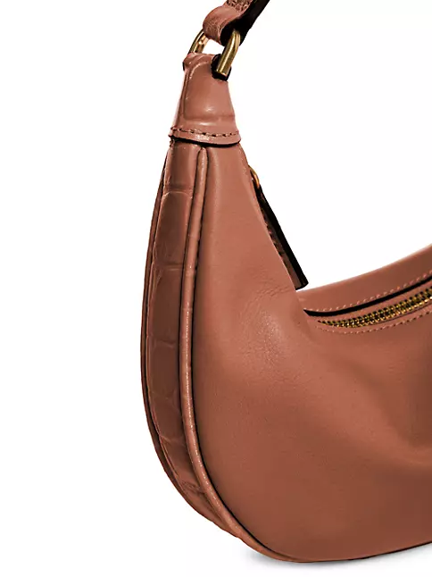Staud Sasha Large Leather Shoulder Bag In Beige
