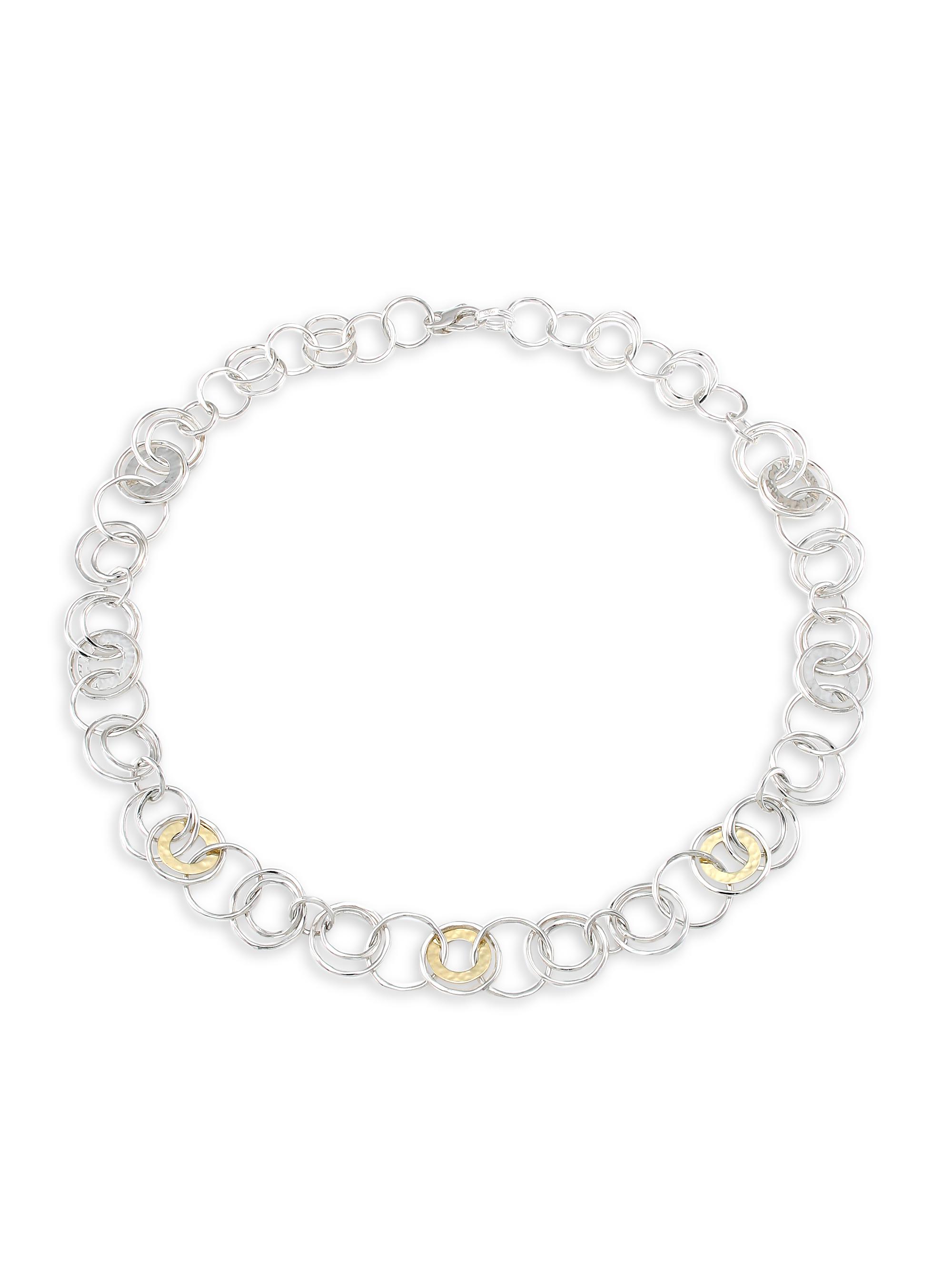 Ippolita Women's Classico Chimera Two-Tone Crinkle Jet Set Collar Necklace - Silver