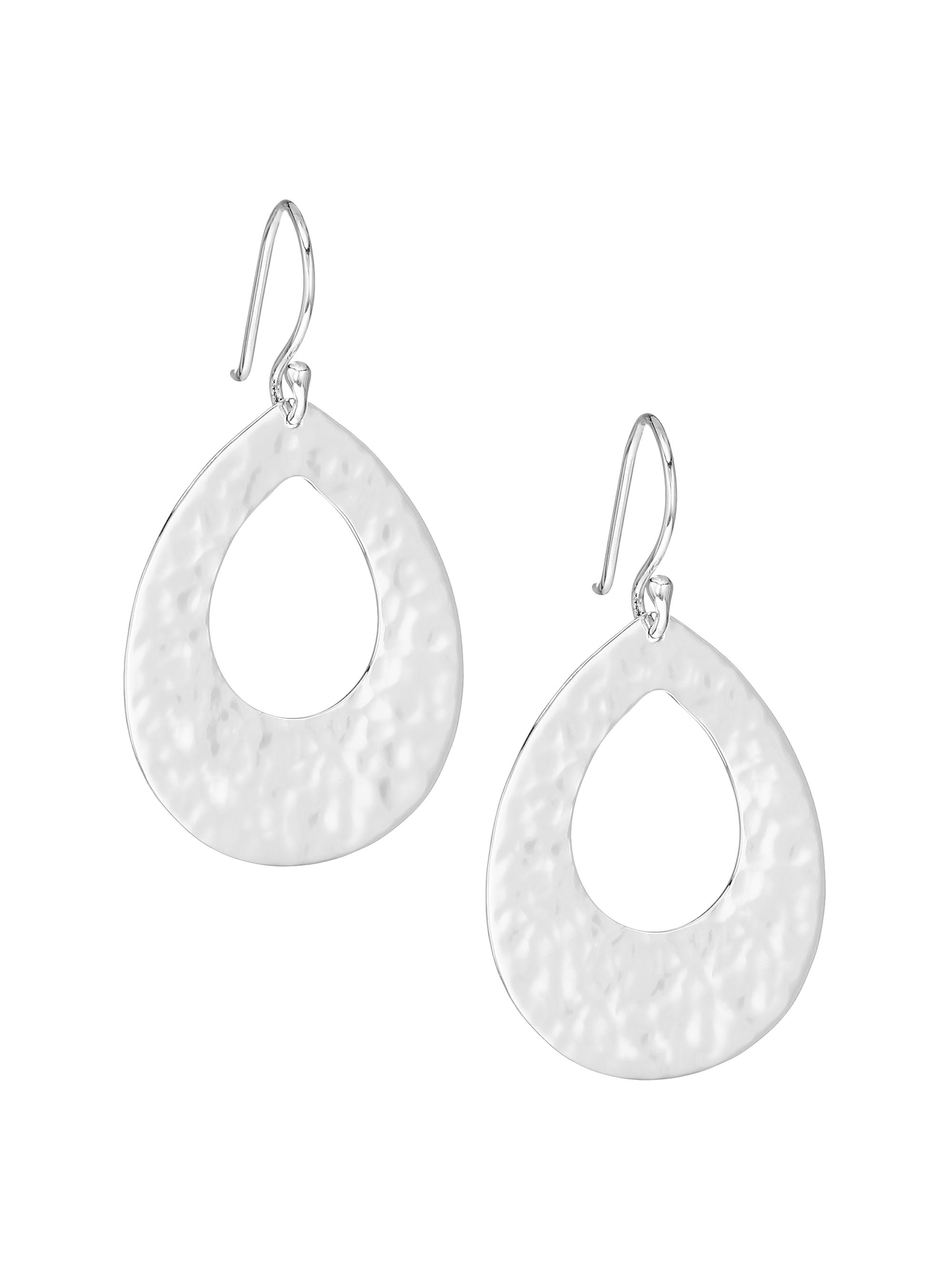 Ippolita Women's Classico Sterling Silver Crinkled  Open Teardrop Earrings - Silver