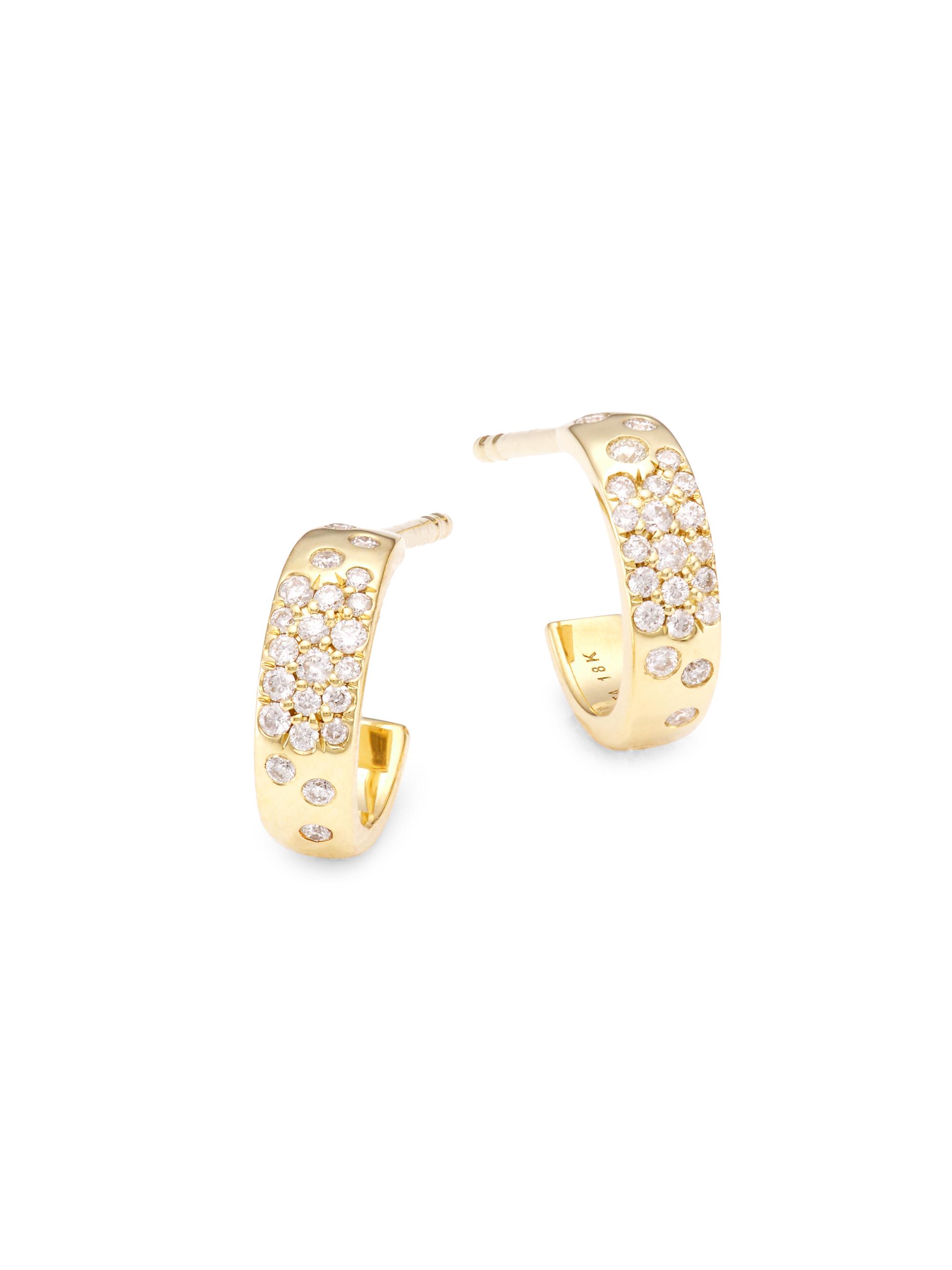 Ippolita Women's Stardust 18K Yellow Gold & Diamond Mini Huggie Hoop Earrings - Gold