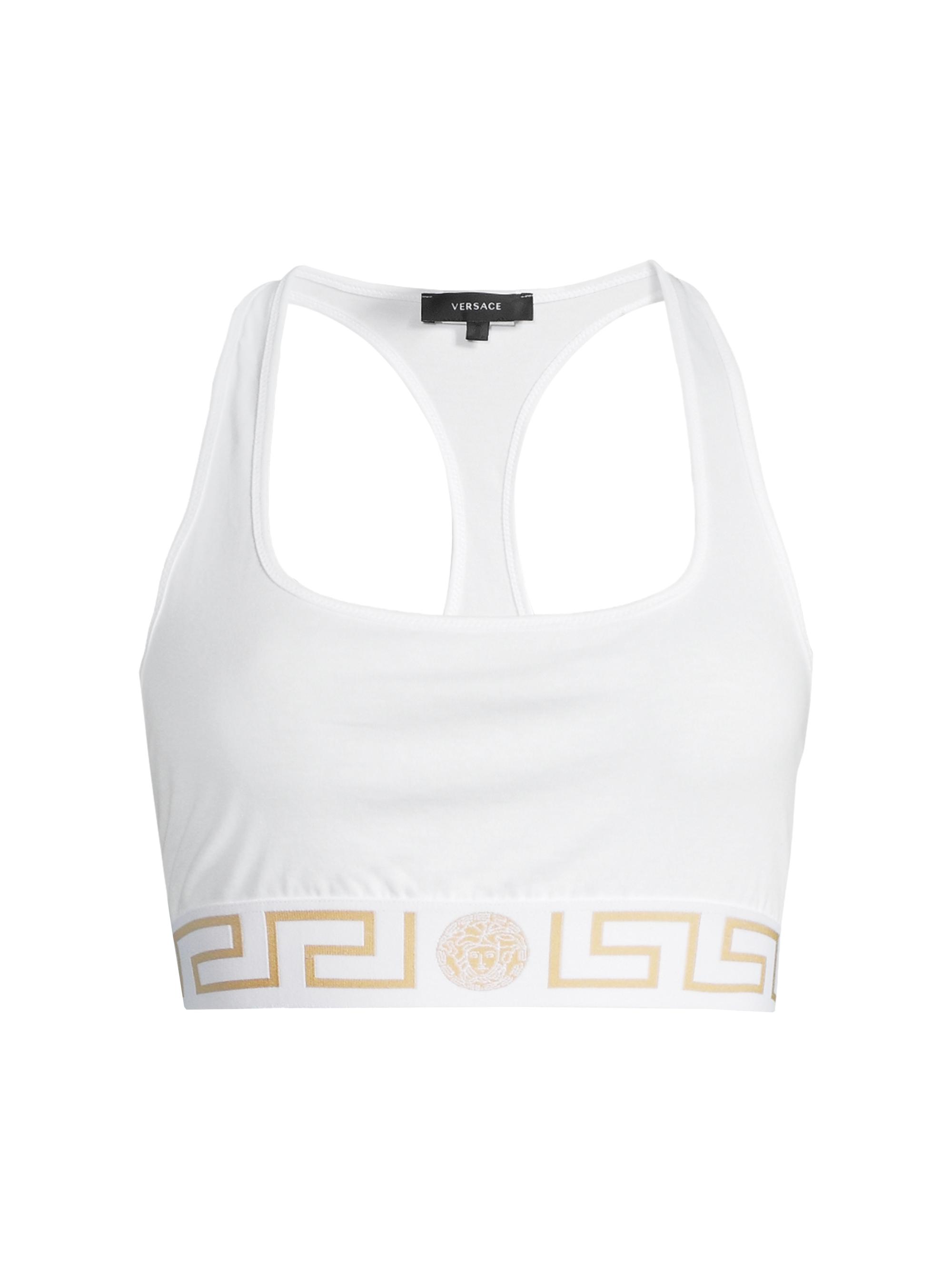 Versace Women's Greca Border Sports Bra - Black