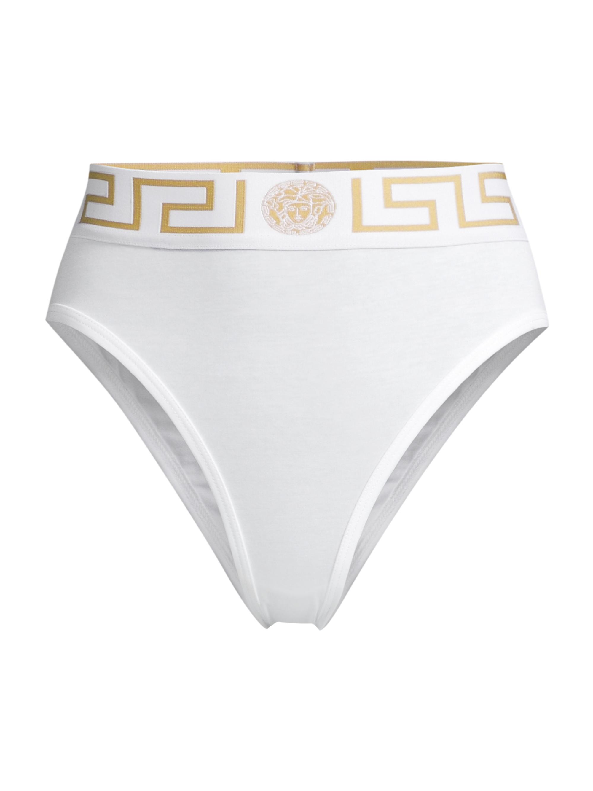 Versace Women's Greca High-Rise Briefs - White