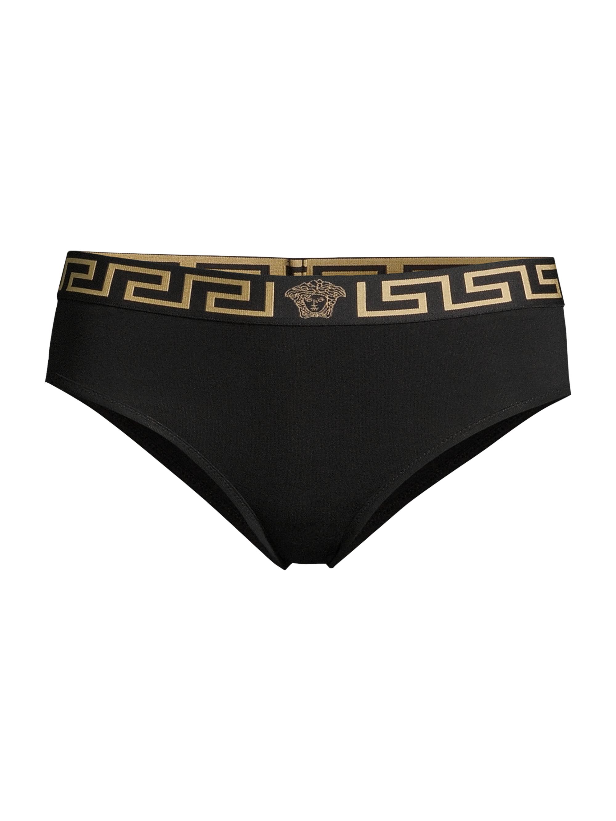Versace Women's Grecca Briefs - Black