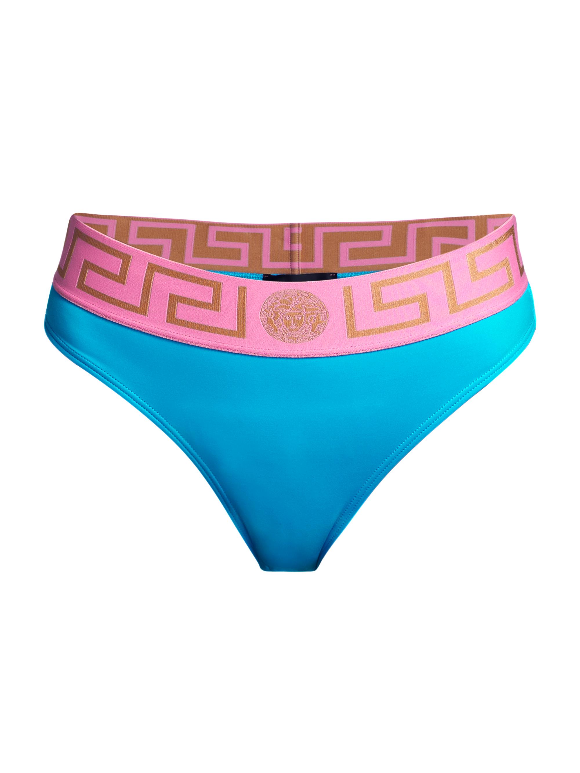 Versace Women's Greca Border Bikini Briefs - Mediterranean Blue Flamingo | Thumbnail 7