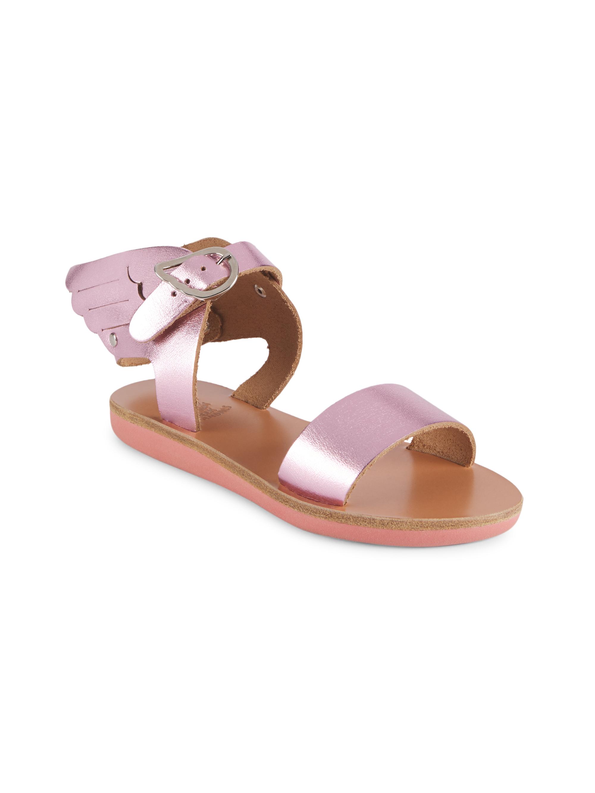 Ancient Greek Sandals Little Girl's & Girl's Ikaria Metallic Sandals - Mettalic Pink 8 (Toddler)