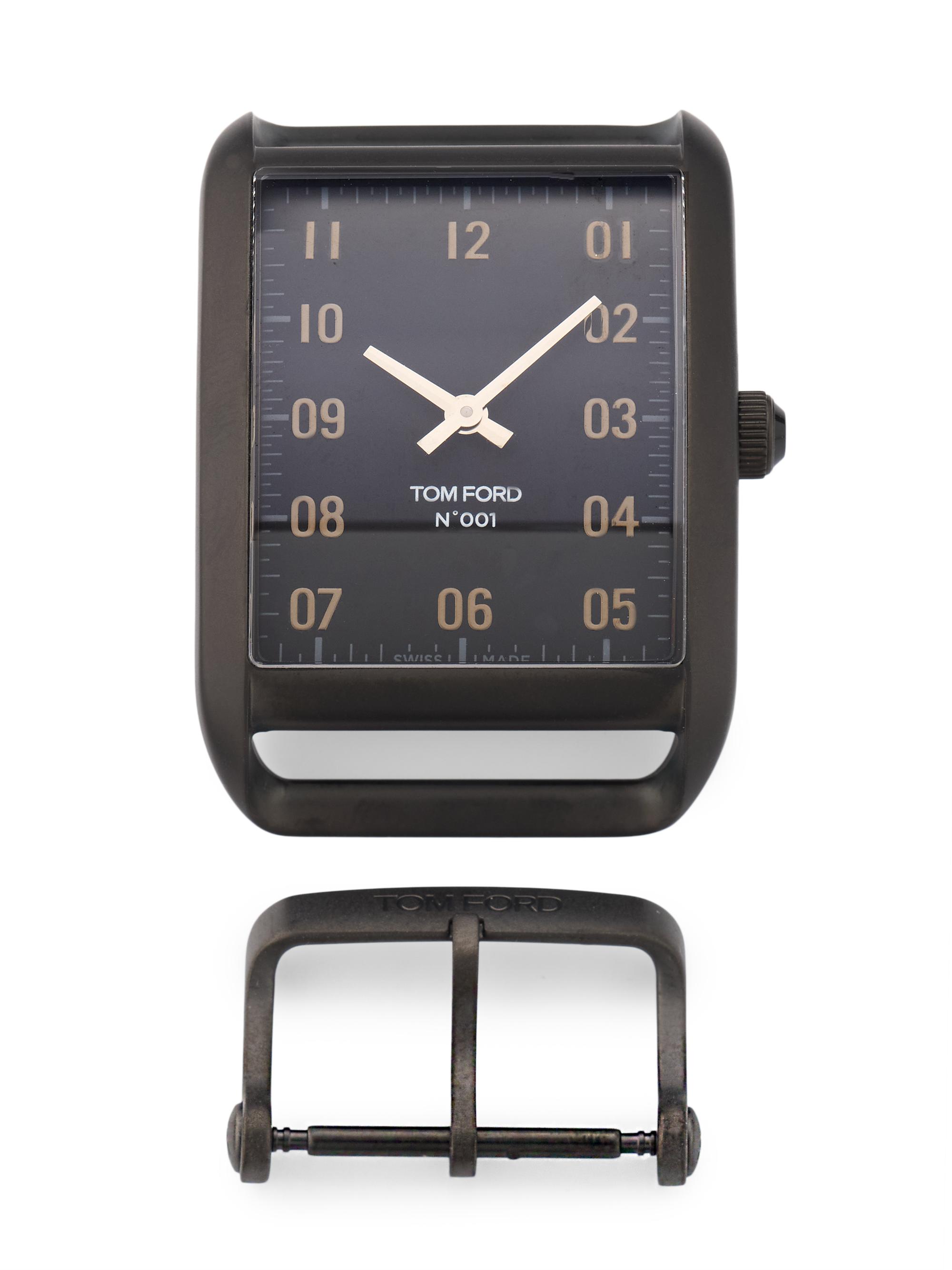 TOM FORD N.001 /44mm ブラック TOM FORD N.001 Stainless Steel & Leather Strap Watch | Saks Fifth