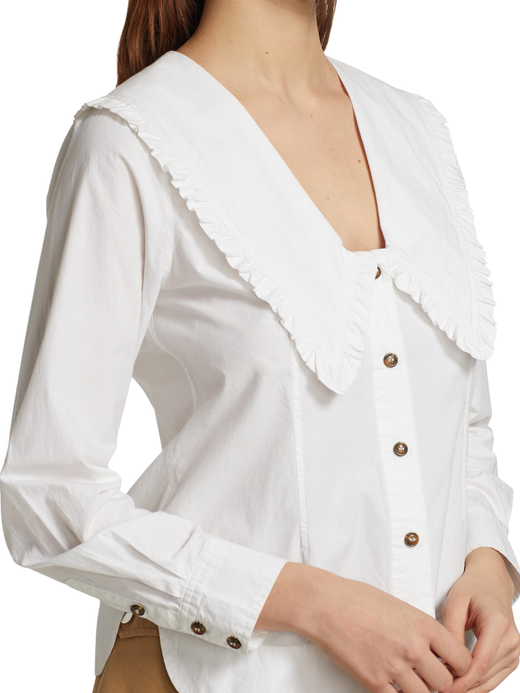 Cotton Poplin Wide Sleeve Shirt