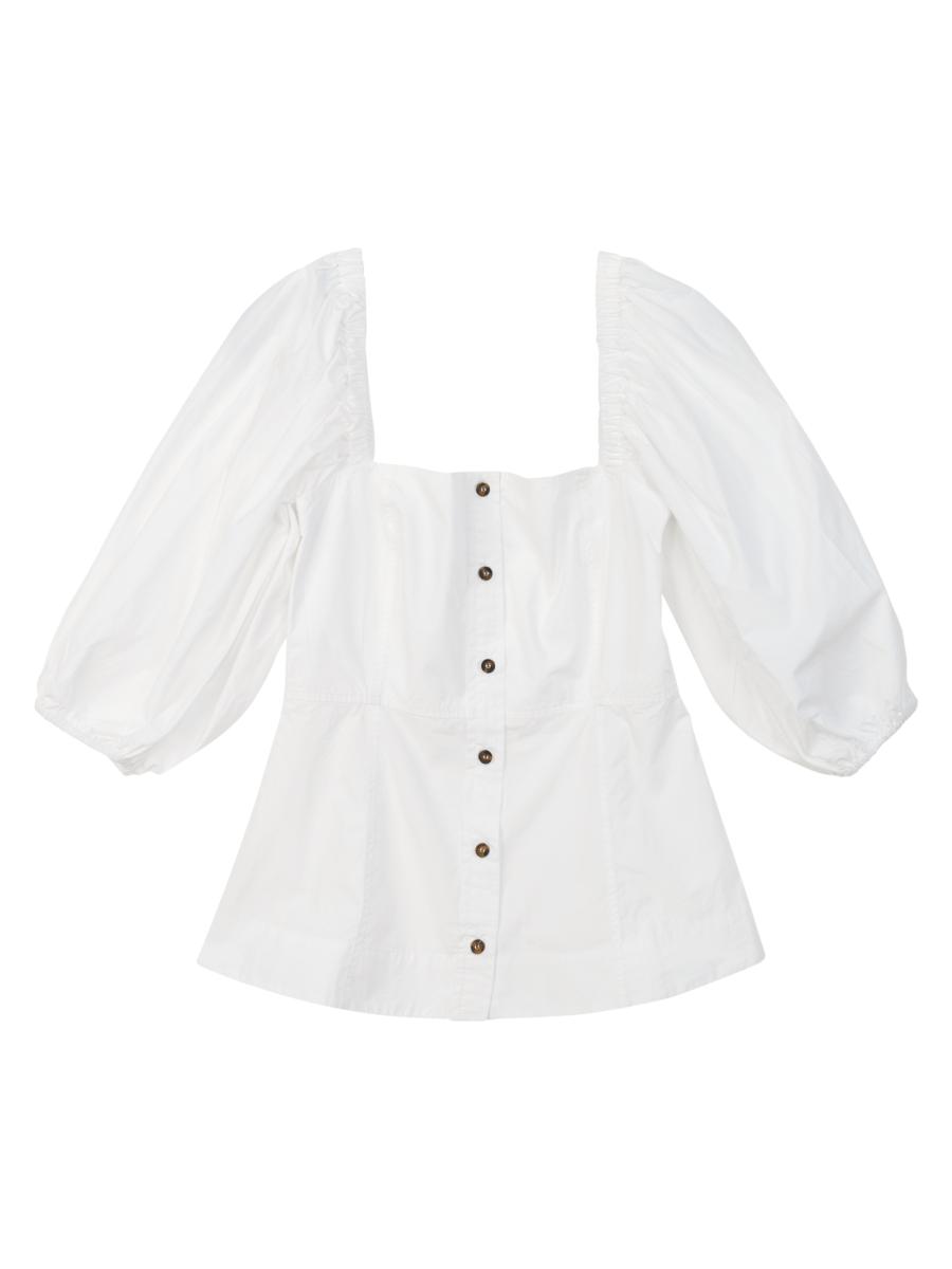 【送料&関税込】Ganni Fuchsia Cotton Top Ganni Seersucker Check Smock Top - Orchid Blossom | Garmentory