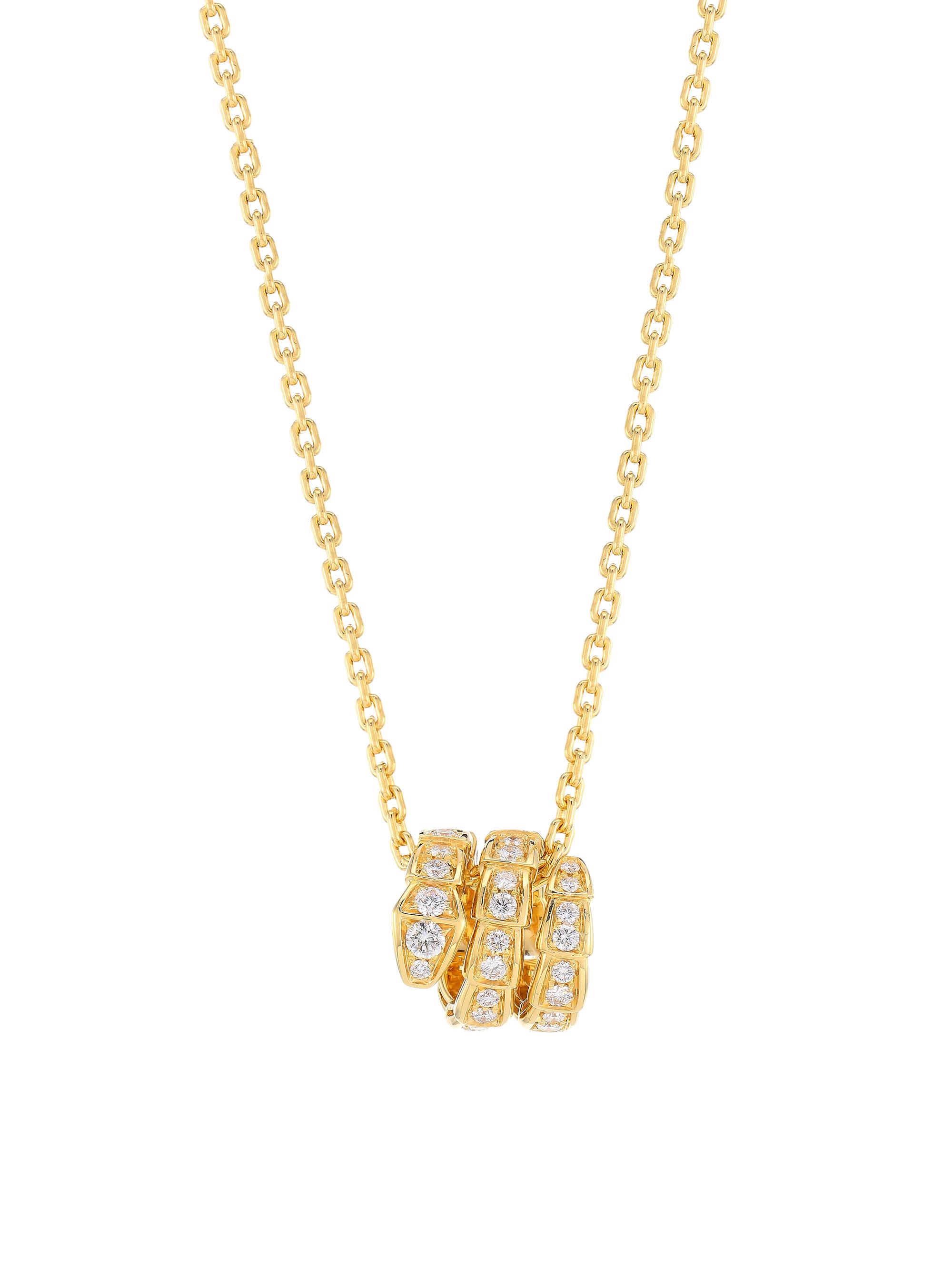 BVLGARI Women's Serpenti Viper 18K Yellow Gold & Pavé Diamond Pendant Necklace - Yellow Gold