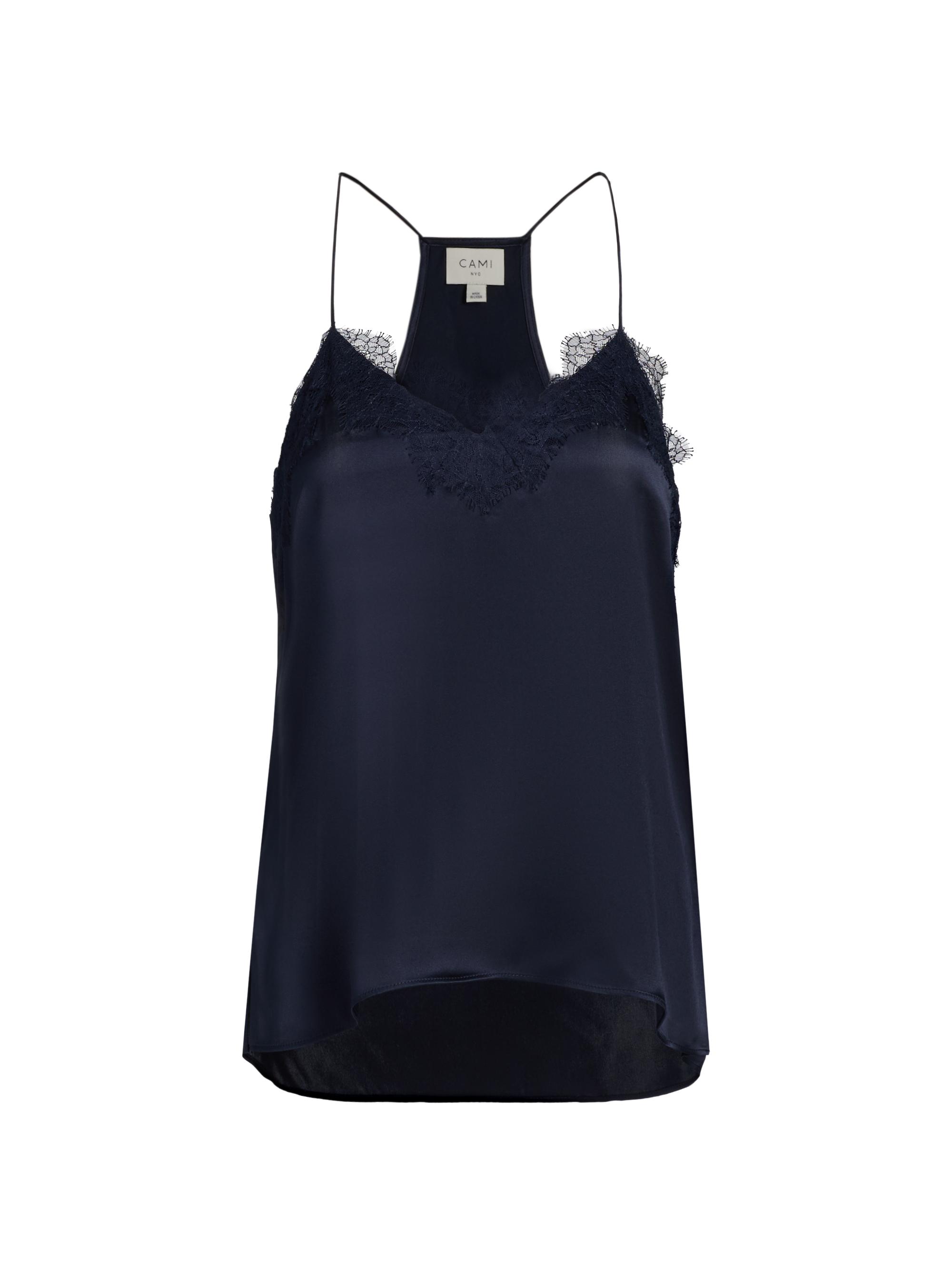 Cami NYC Women's Racer Silk Camisole - Navy