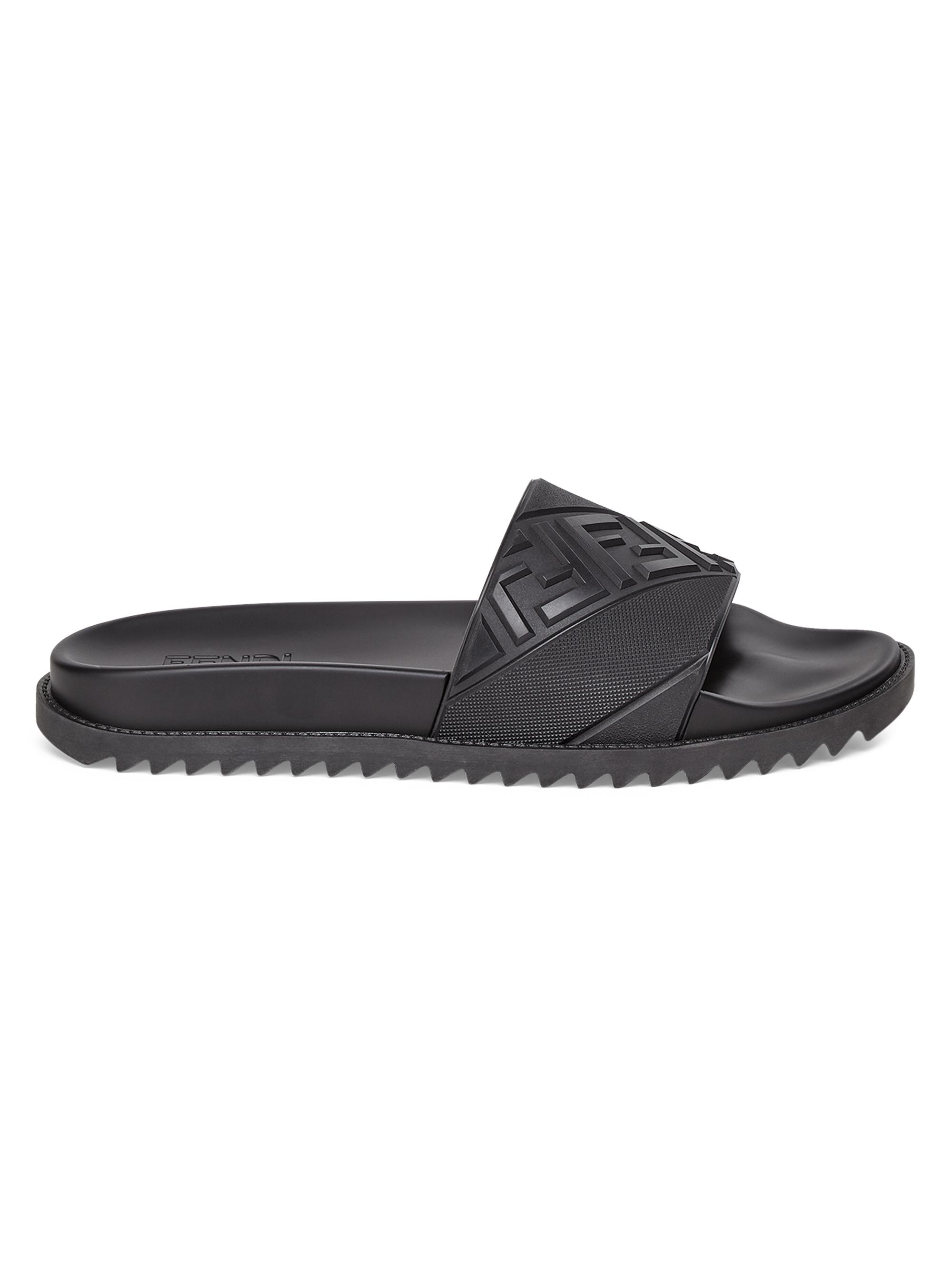 Fendi FF Diagonal Logo Print Slides | Saks Fifth Avenue