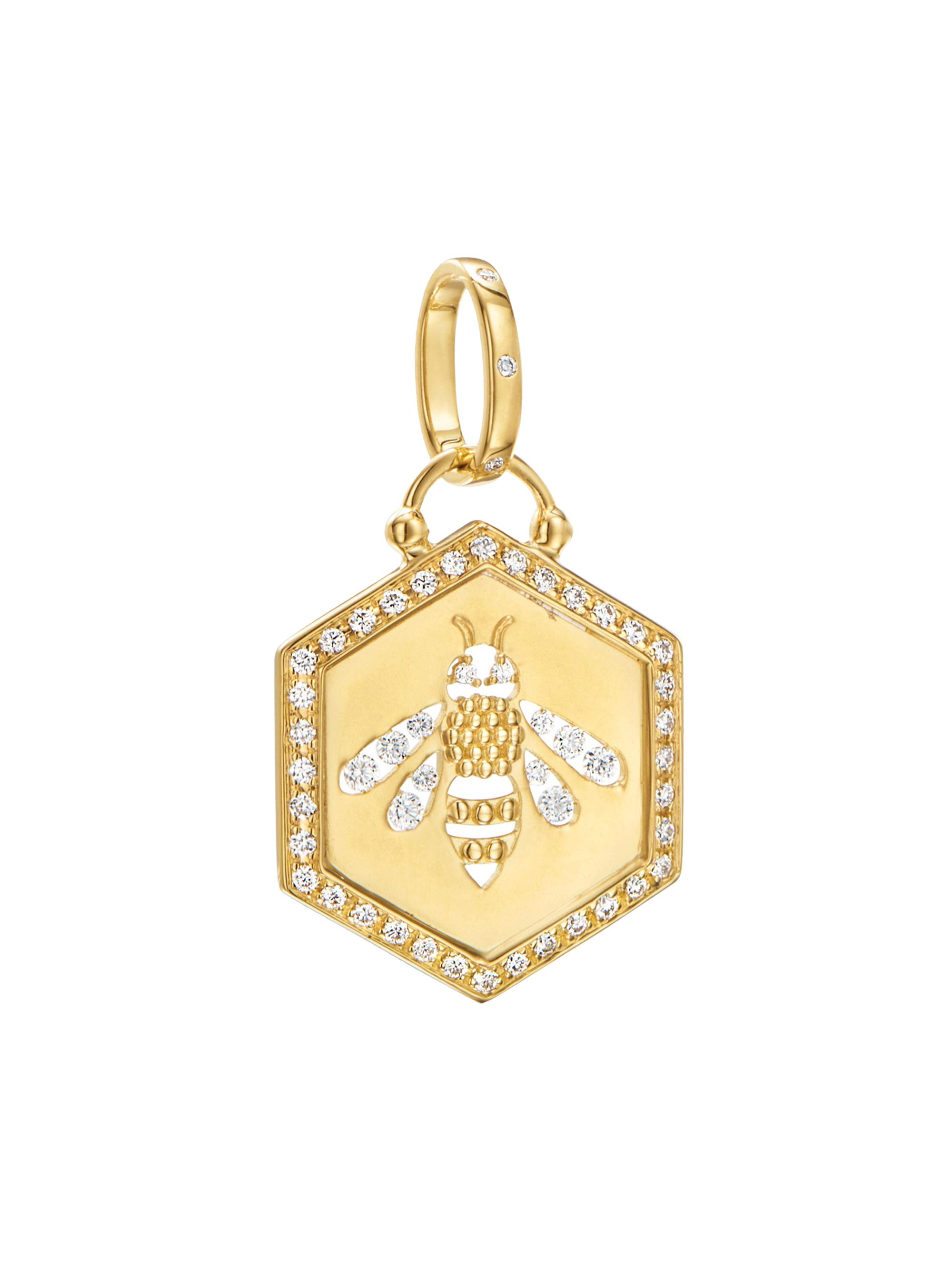 Temple St. Clair Women's Tree Of Life 18K Yellow Gold & Diamond Cutout Bee Pendant - Yellow Gold
