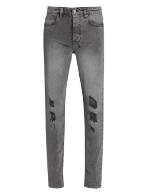 Ksubi Men's Chitch Distressed Stretch Slim-fit Jeans - Grey