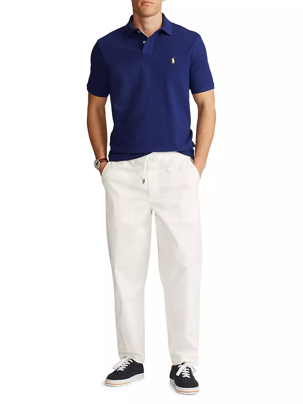 Polo Ralph Lauren Men's Classic Fit Long Sleeve Mesh Polo - Newport Navy - Size XL