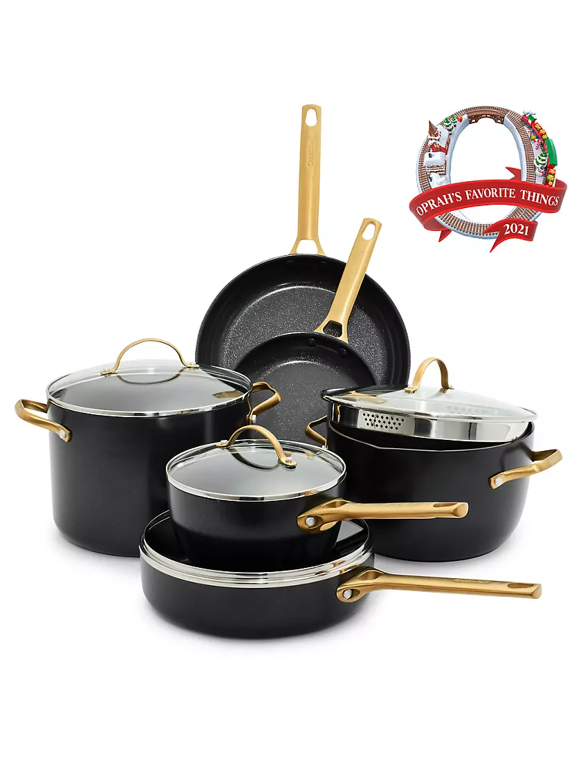 Taupe Reserve Ceramic Nonstick 10-Piece Cookware Set - The Peppermill