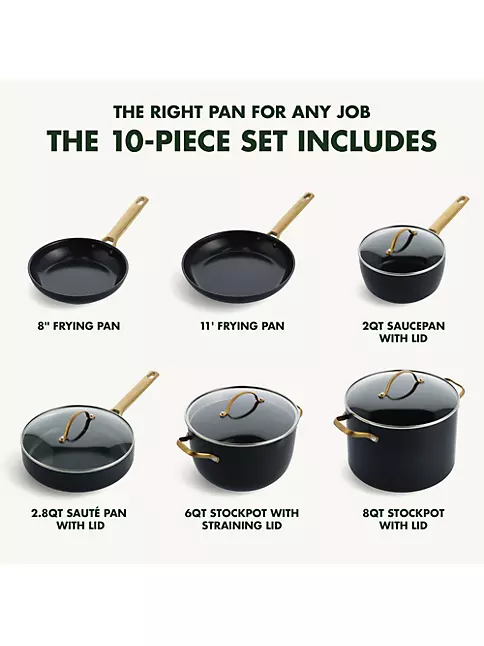 Styled Settings White Pots and Pans Set Nonstick-15 Piece Luxe White  Cookware Set PFOA Free Non Toxic,Oven Safe,Induction Safe Cooking Pot with