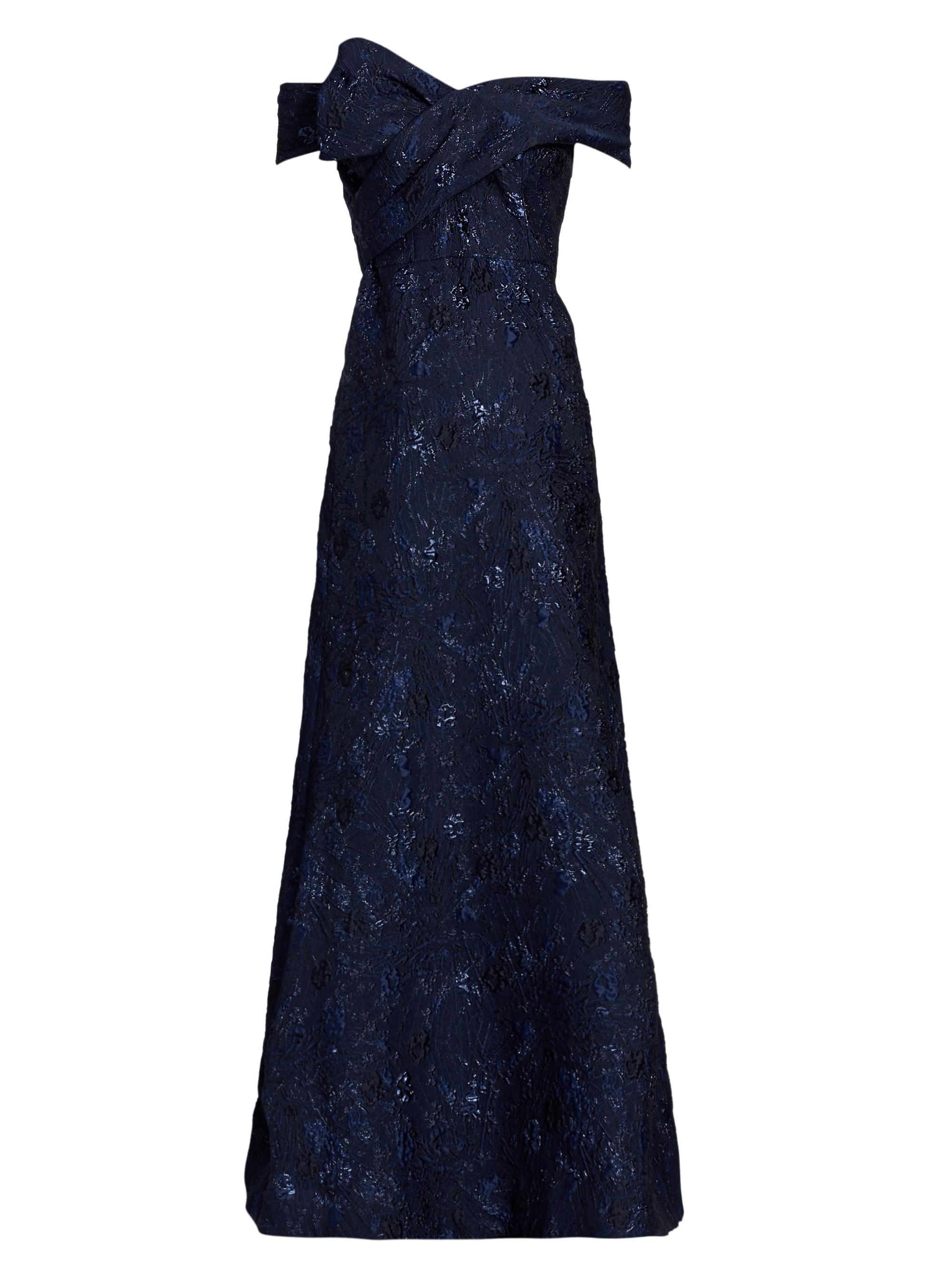 Teri Jon by Rickie Freeman Women's Off-The-Shoulder Gown - Sapphire