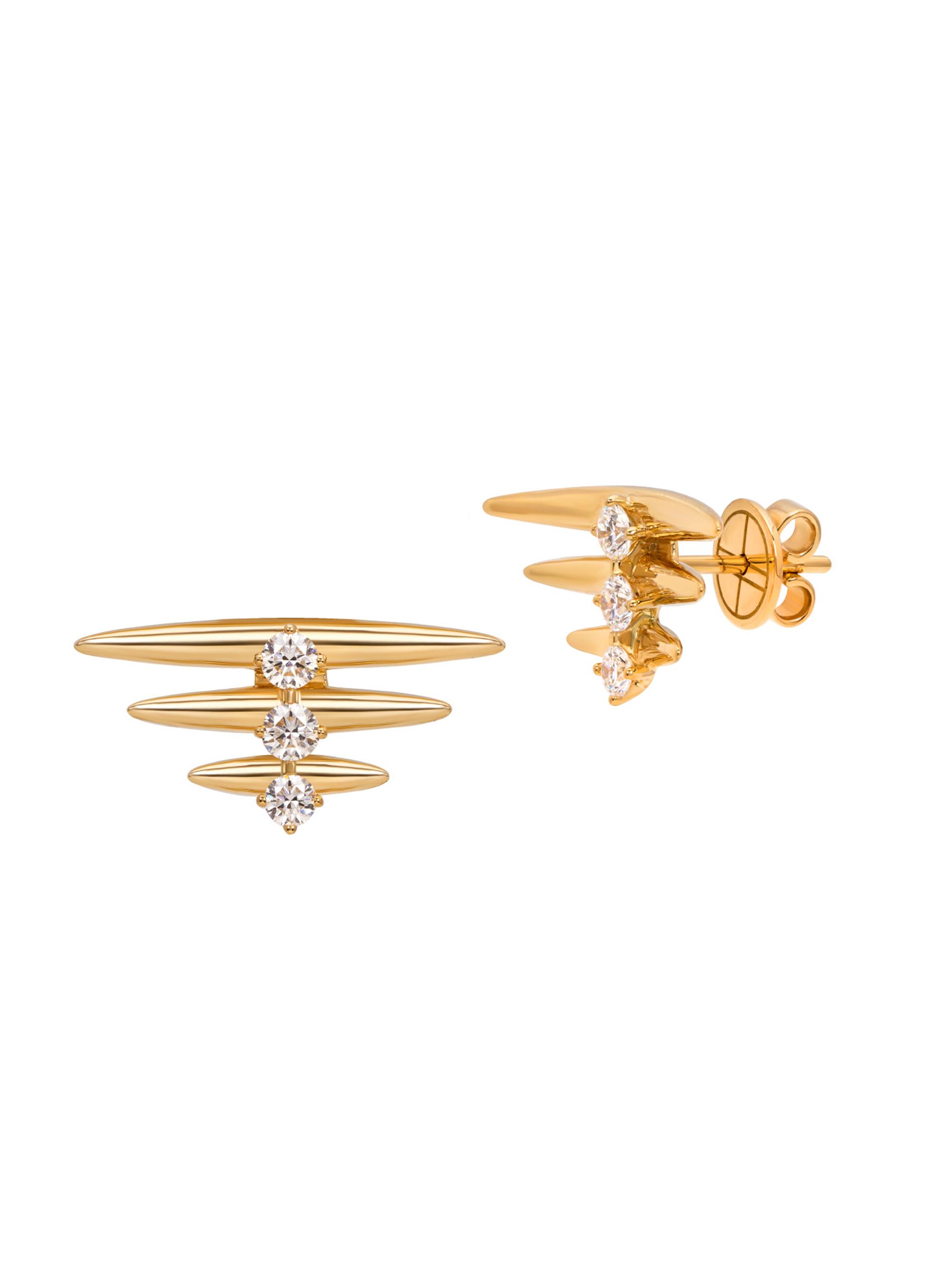 Hueb Women's Tribal 18K Yellow Gold & Diamond Earrings - Yellow Gold