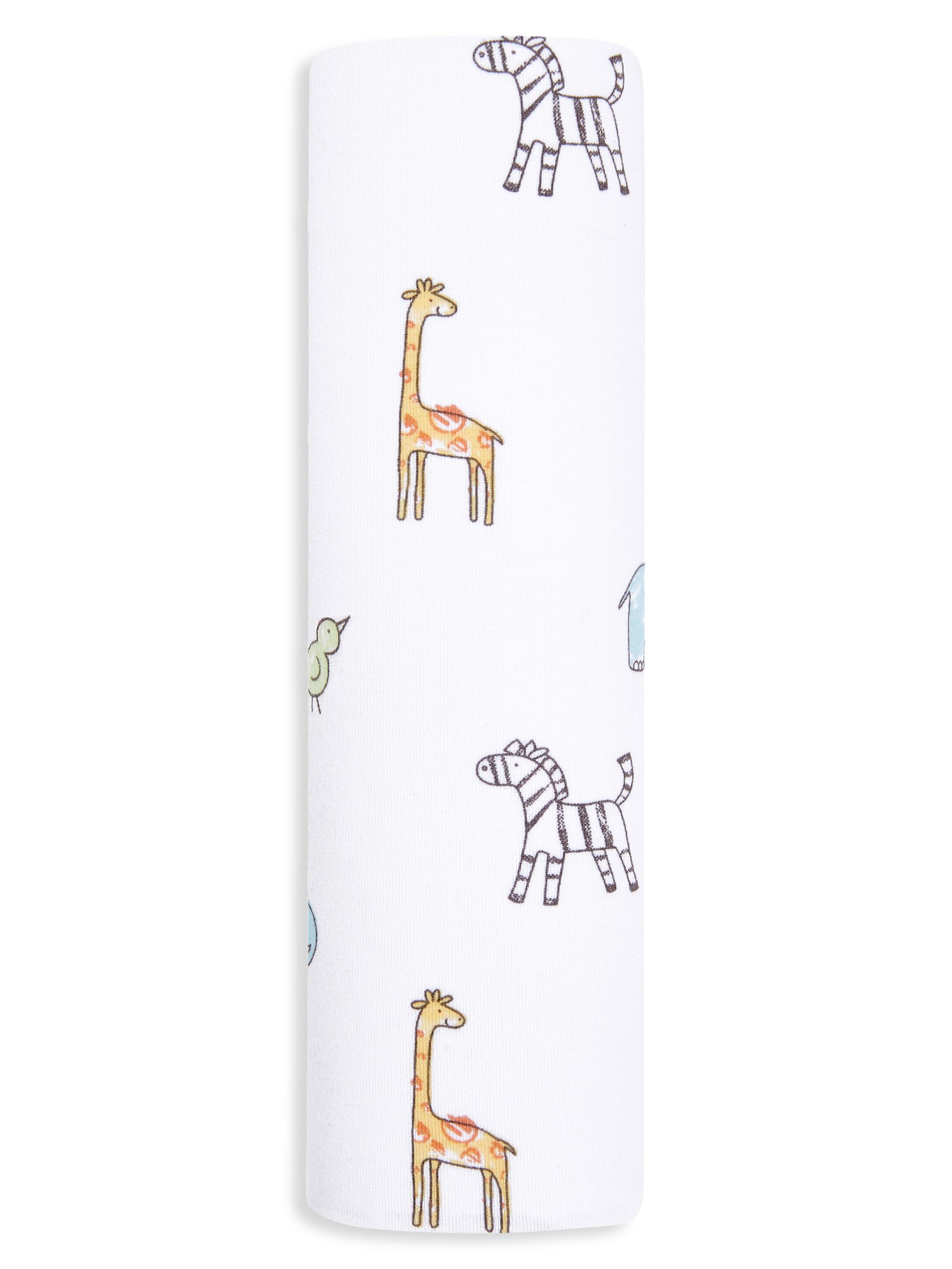 aden + anais Infant Jungle Jammin Comfort Knit Swaddle Blanket - White