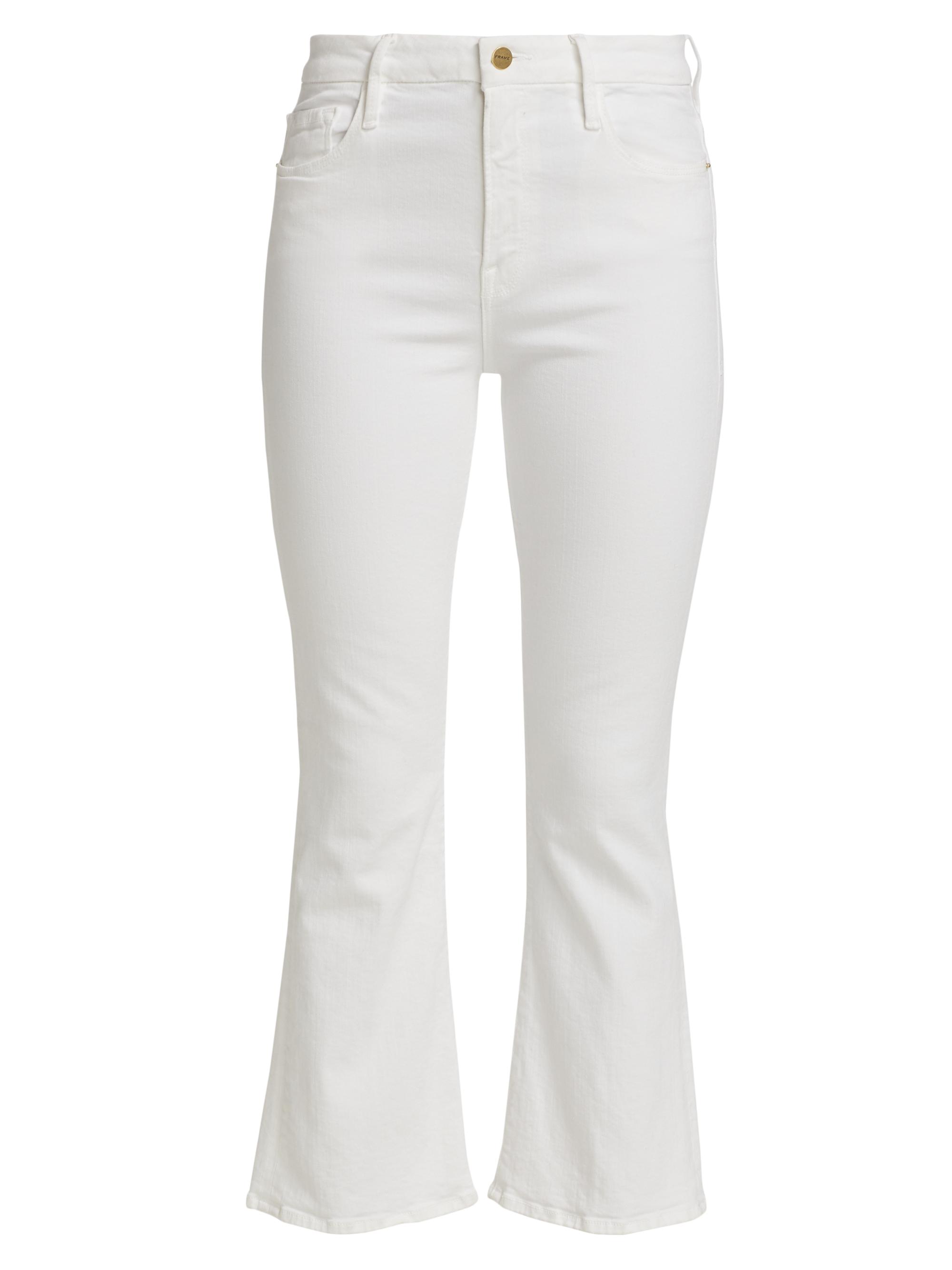 Frame Women's Le Crop Stretch Mini Boot-Cut Jeans - Blanc