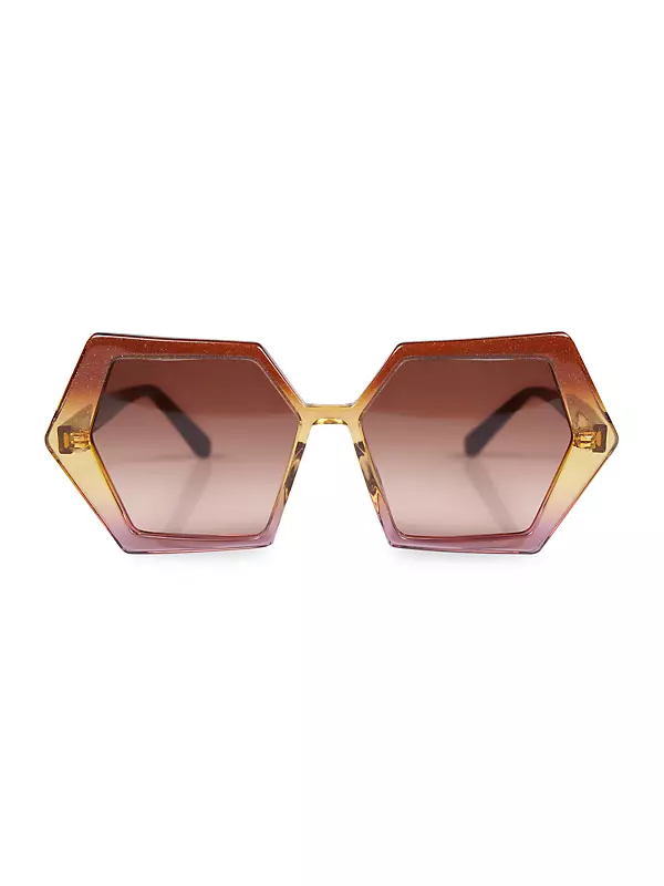 Hexagon 55MM Sunglasses