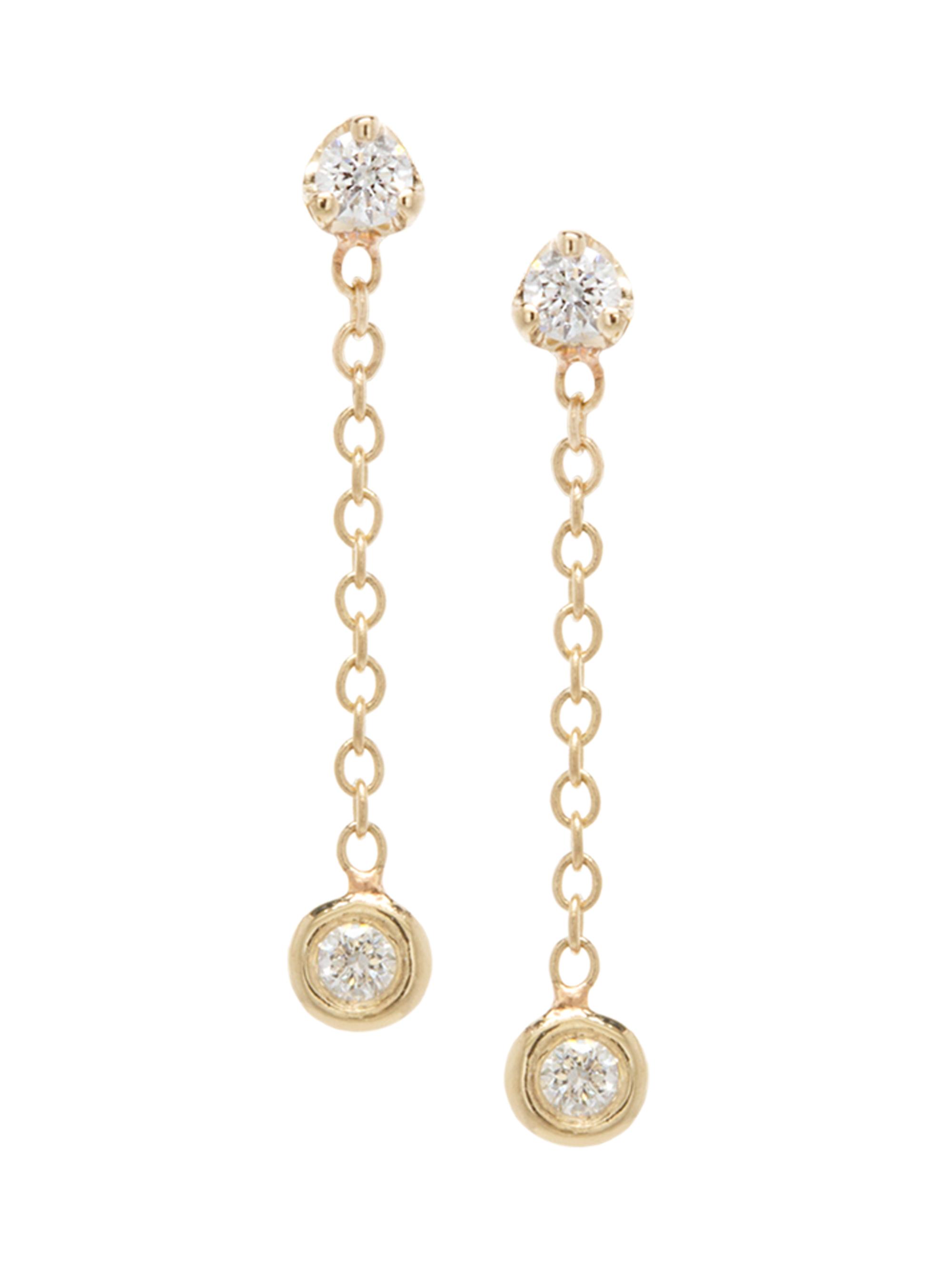 ZOE CHICCO Women's 14K Yellow Gold & Diamond  Chain Drop Earrings - Gold