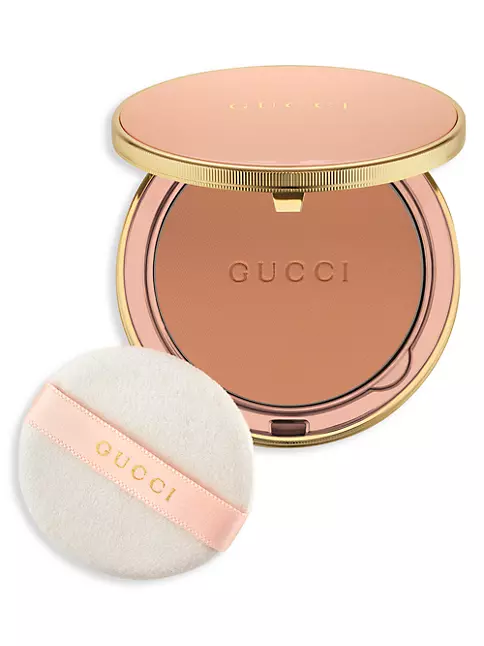 Vintage GUCCI Beauty Compact Makeup Mirror Gold Tone Travel 
