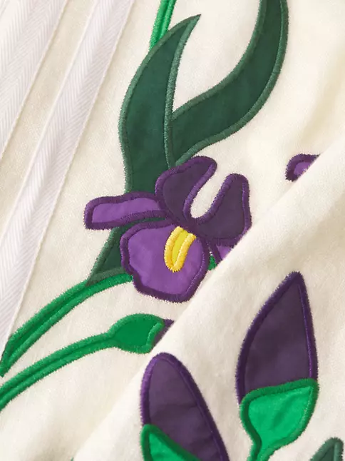 Shop Tory Burch Iris Embroidered Linen Caftan