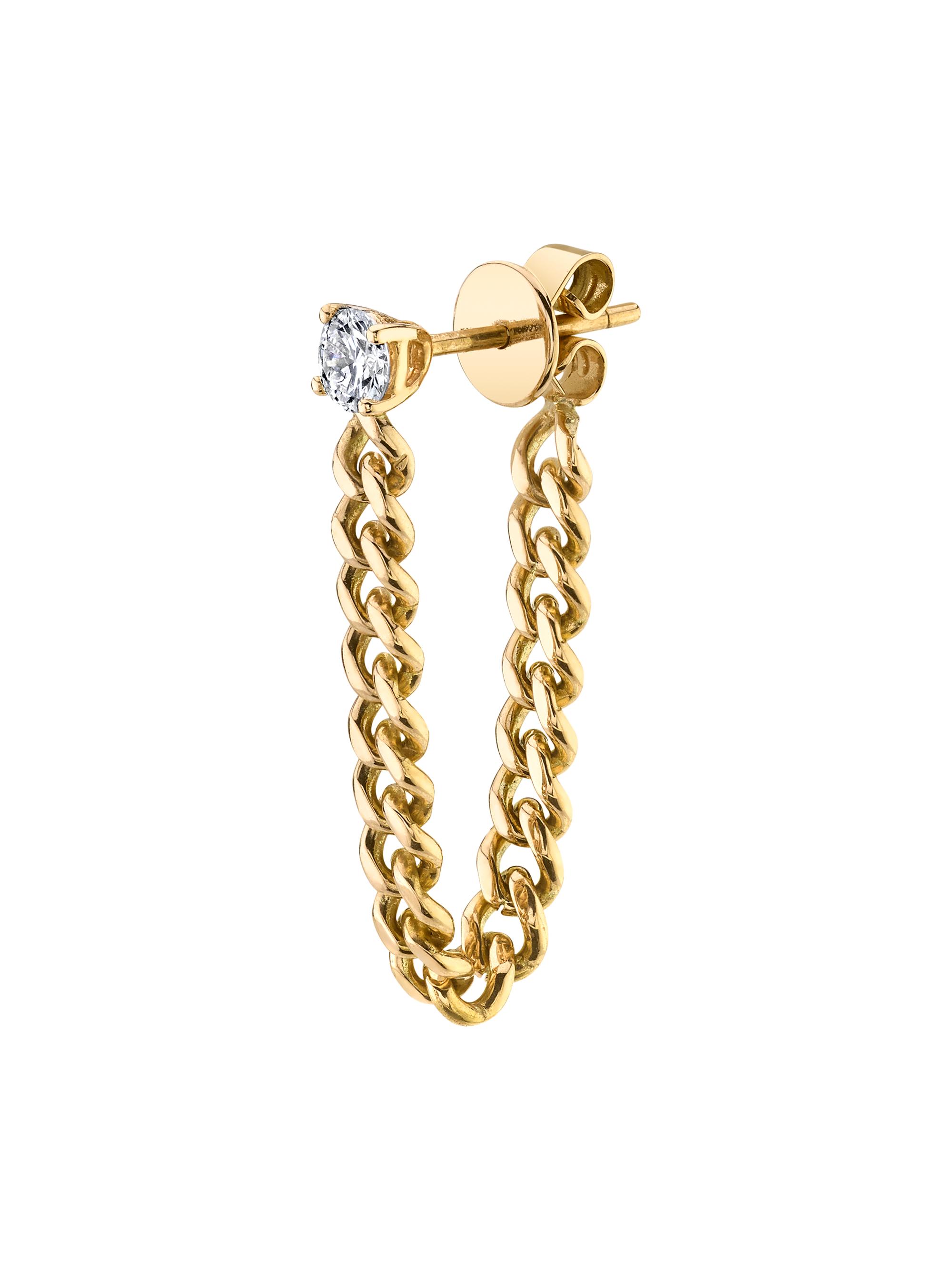 Anita Ko Women's 18K Yellow Gold & Diamond Cuban-Link Loop Single Earring - Yellow Gold