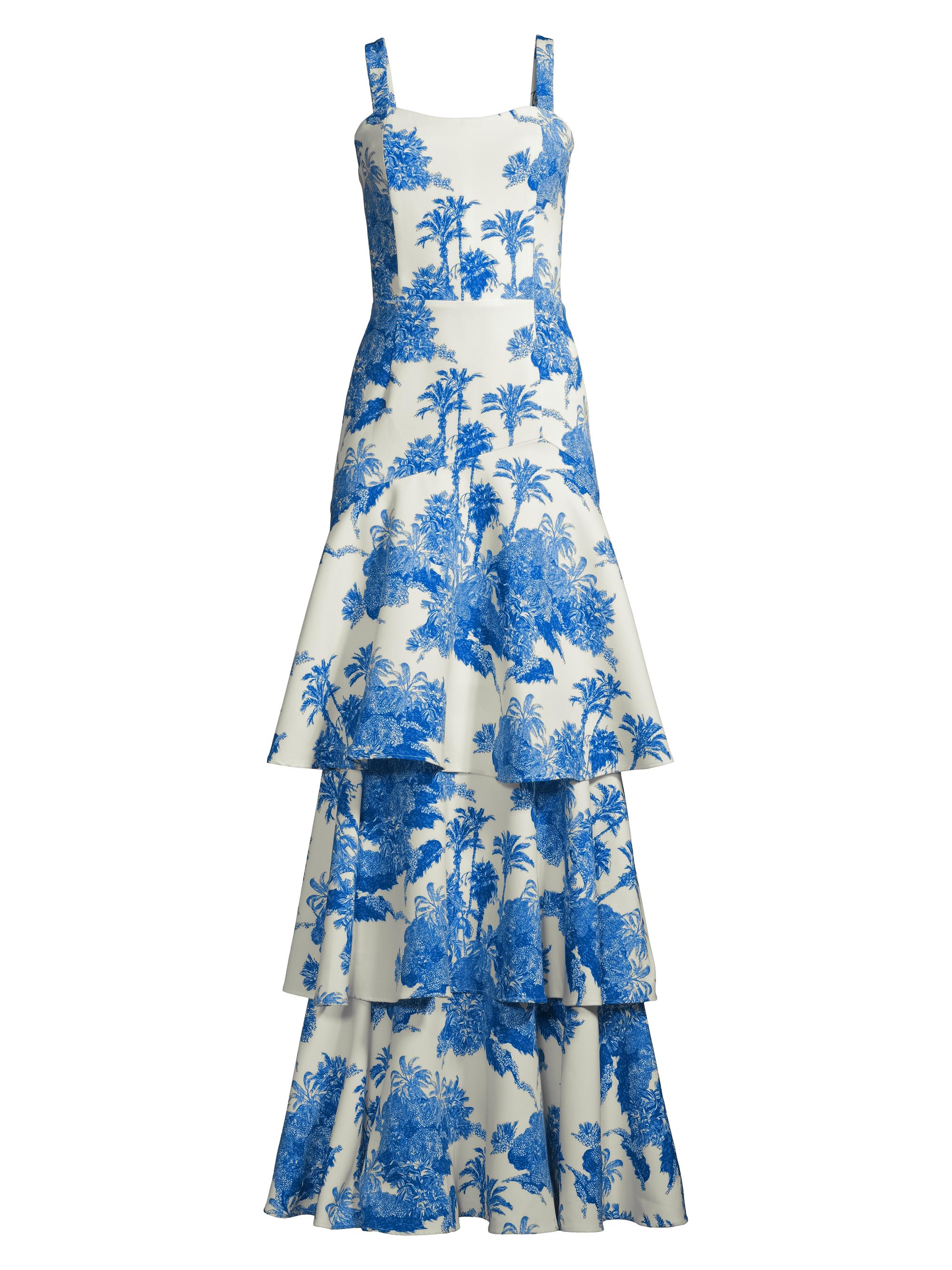 Mestiza New York Women's Torerro Floral Gown - Blue White