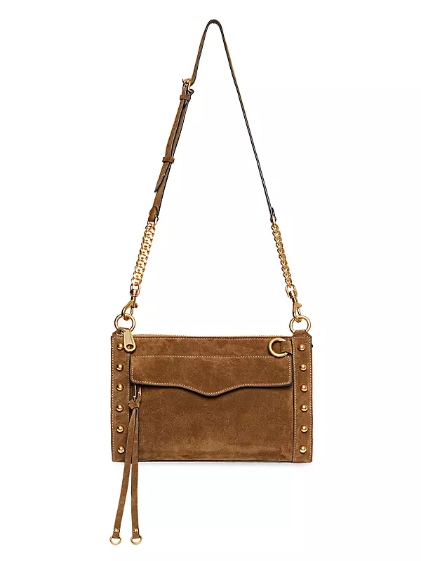 Rebecca Minkoff light brown Leather Stud Detail Crossbody Chain Strap Bag —  Labels Resale Boutique