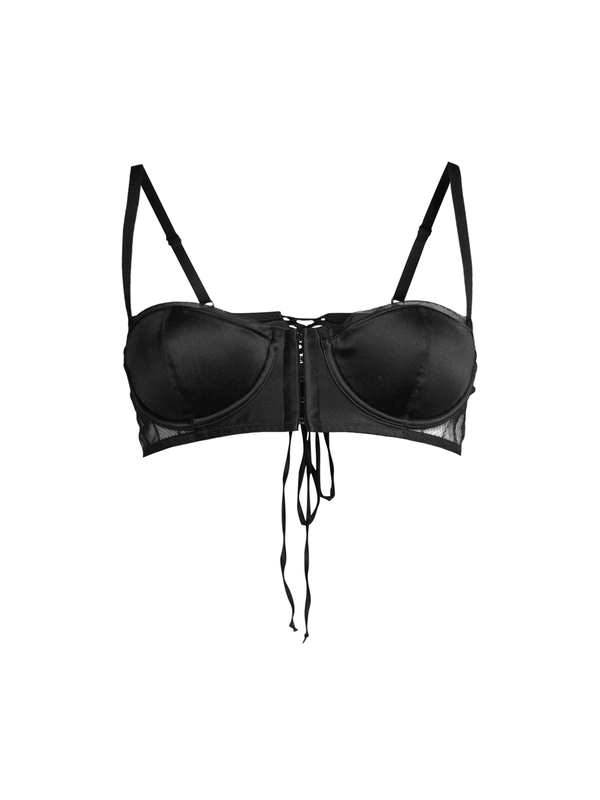 Kiki de Montparnasse Women's Muse Satin & Lace Corselette - Black