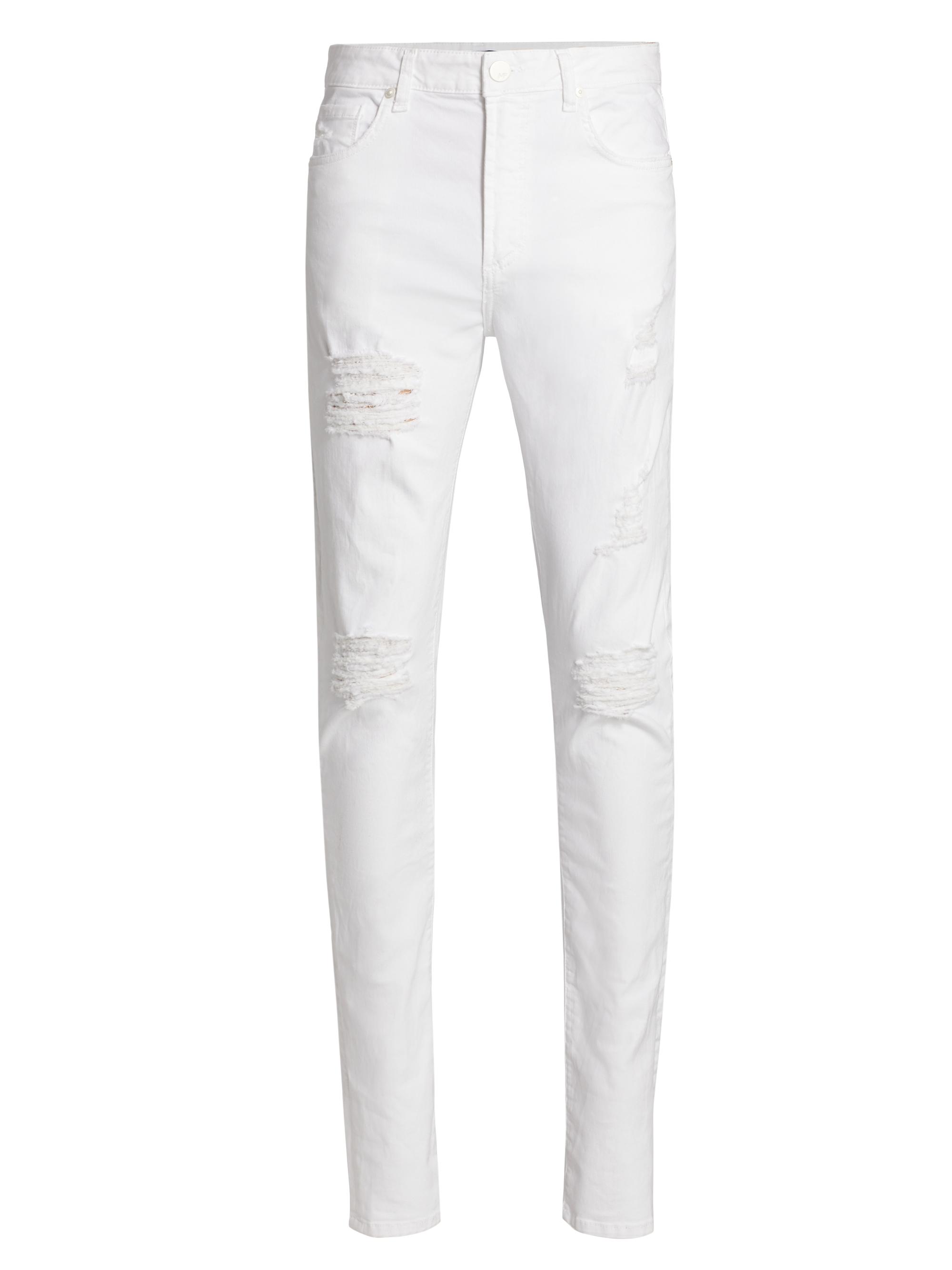 Monfrère Men's Greyson Stretch Distressed Skinny Jeans - White